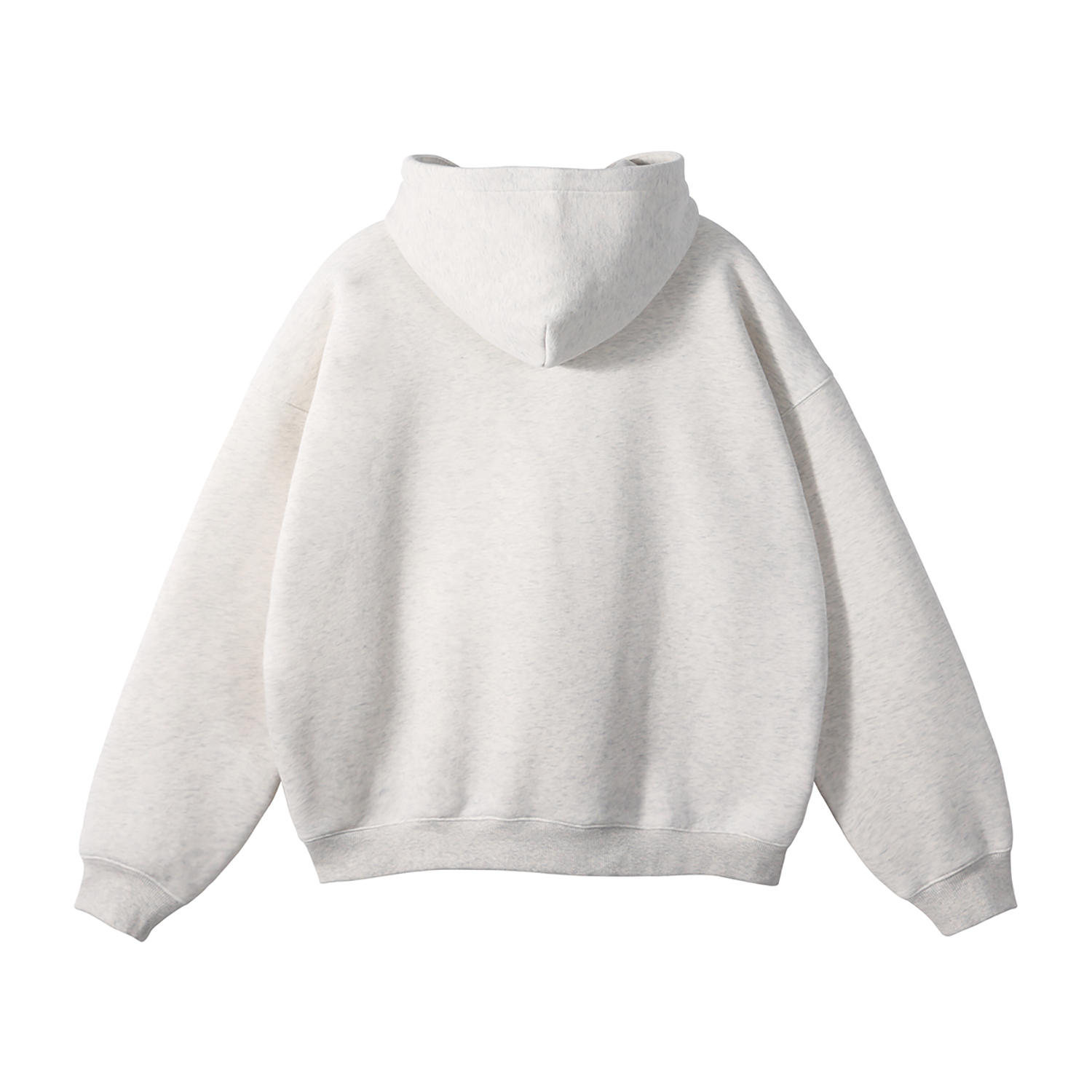 (Gray)Streetwear Unisex Oversized Solid Color Fleece Hoodie-8