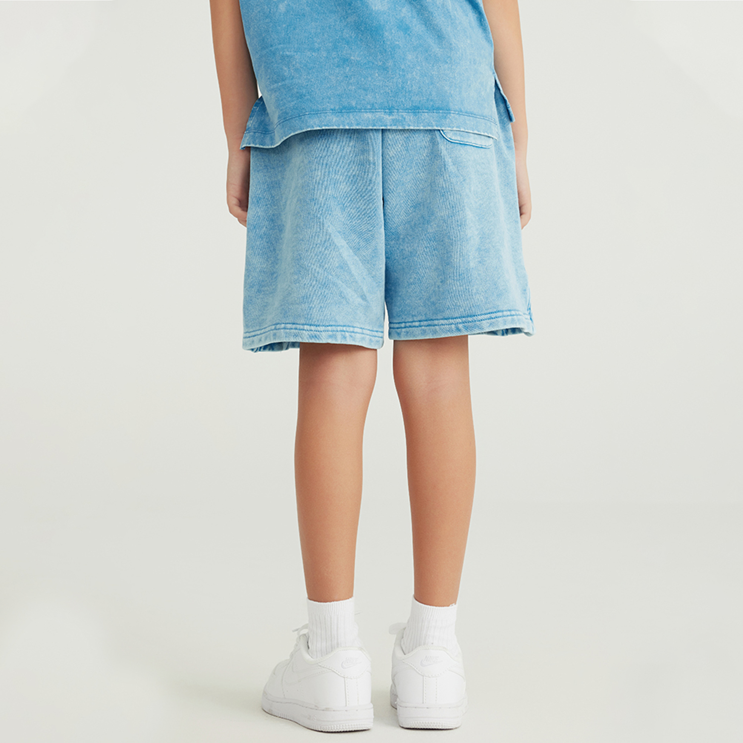 Streetwear Kids Heavyweight Vintage Washed 100% Cotton Shorts - Print On Demand | HugePOD-4