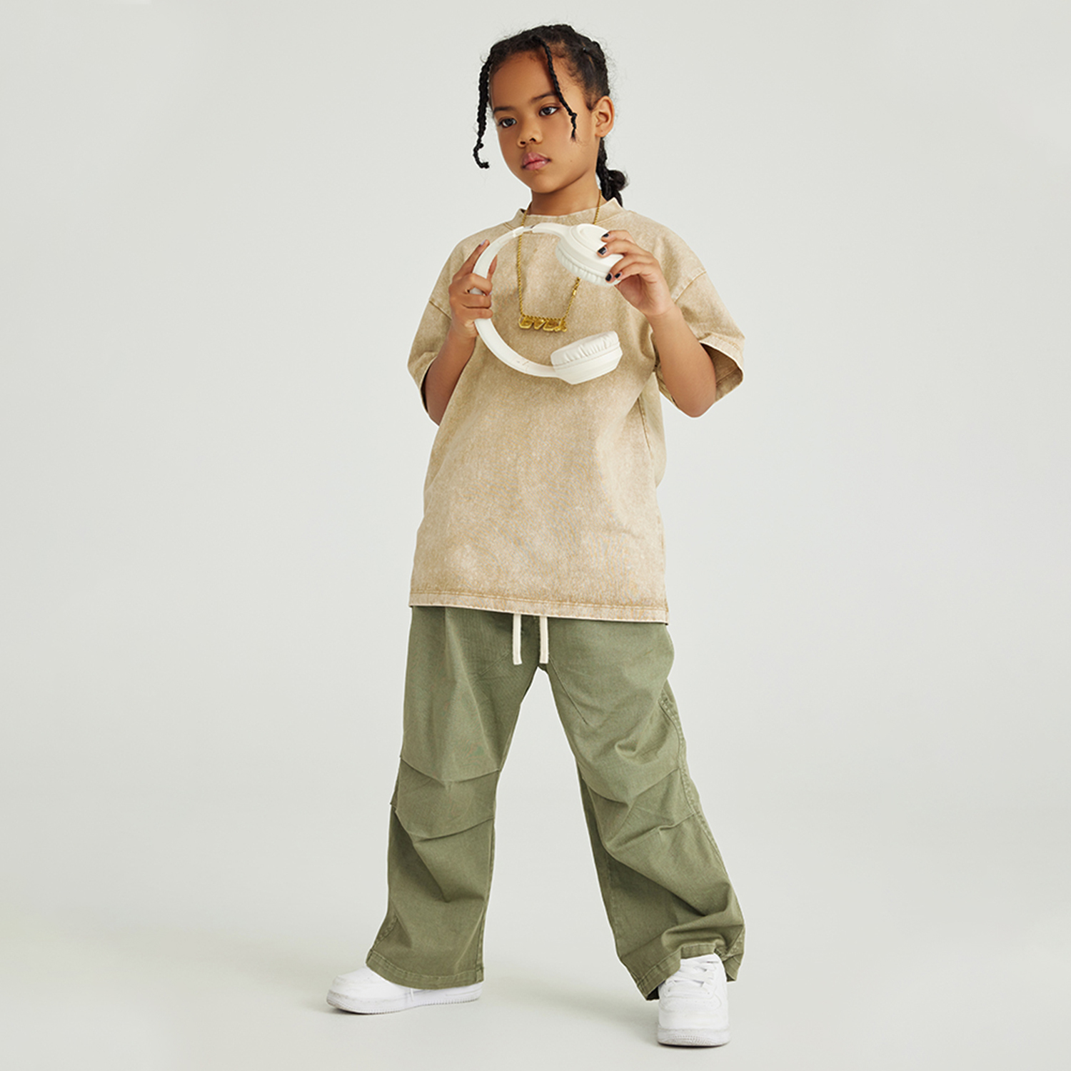 Streetwear Kids American Vintage Washed 100% Cotton T-Shirt - Print On Demand | HugePOD-3