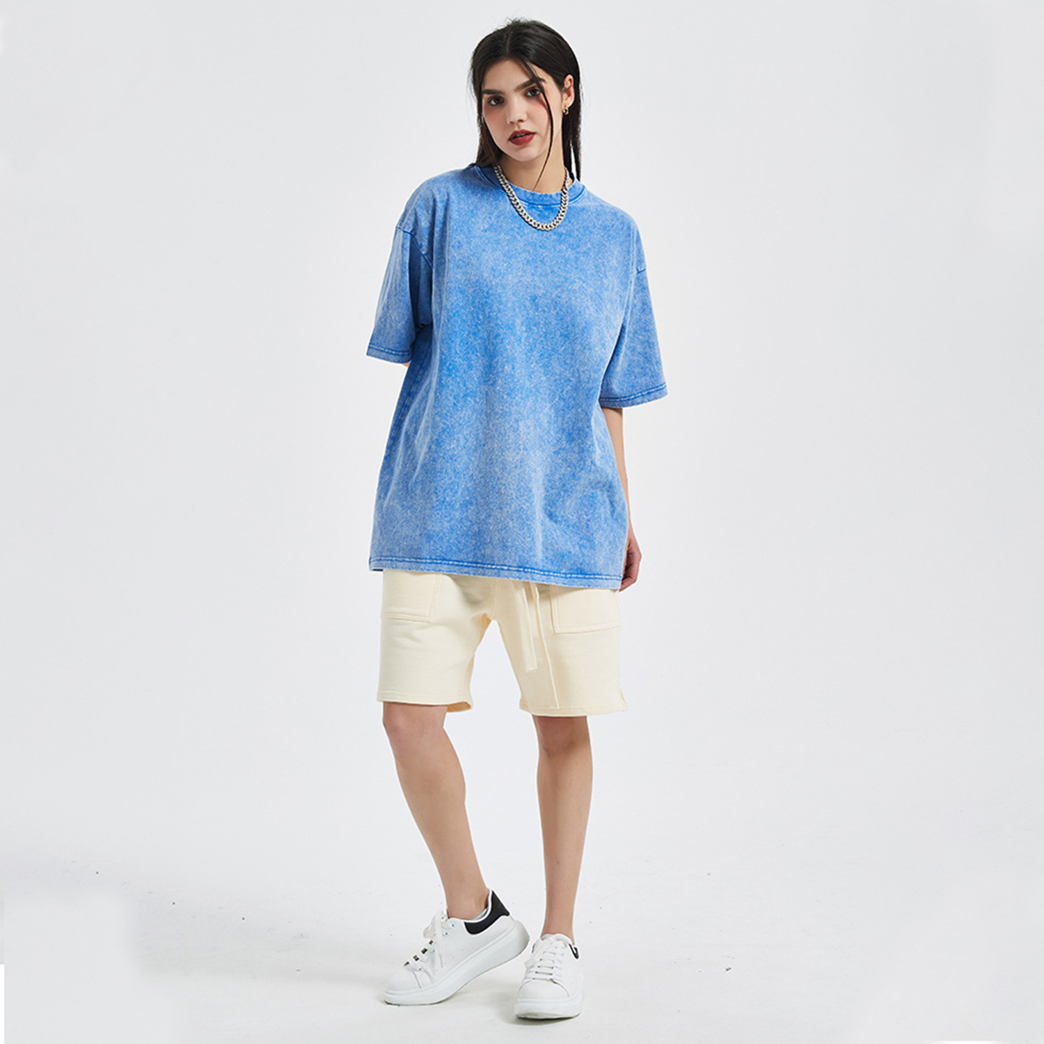 Streetwear Unisex Oversized Snow Wash T-Shirt - Print On Demand | HugePOD-13