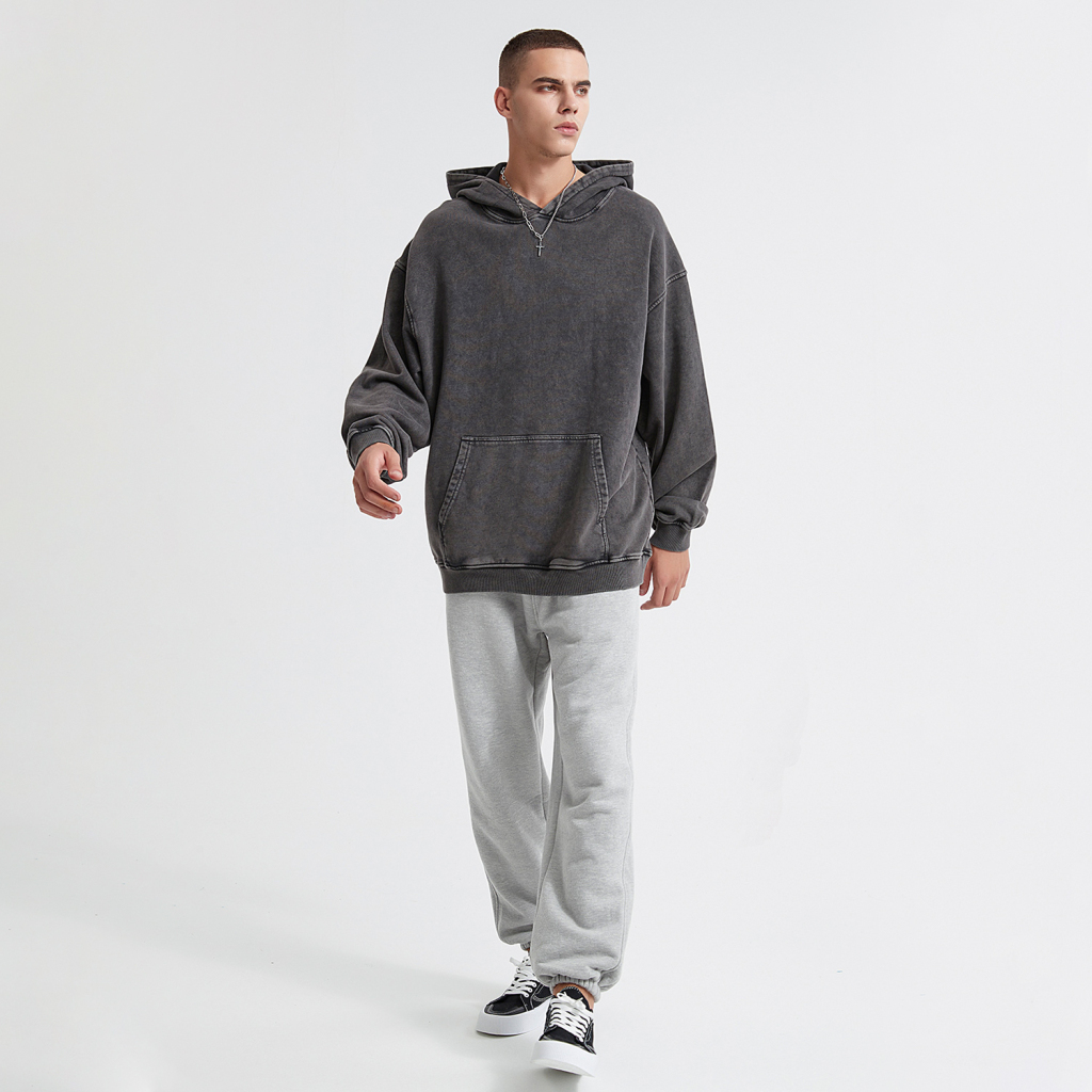 Oversized Snow Wash Hoodie - Print On Demand | HugePOD-11