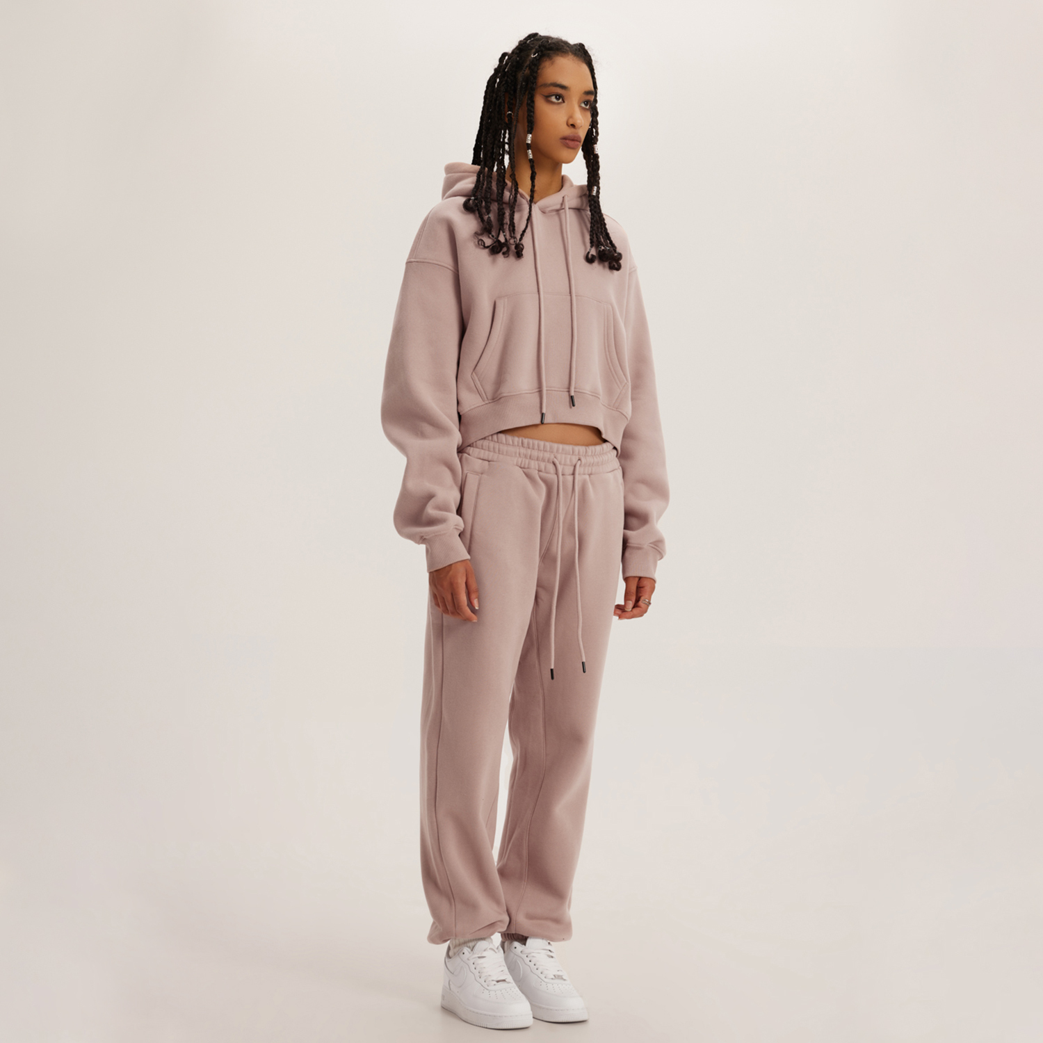 Streetwear Women's Fleece Crop Hoodie - Print On Demand | HugePOD-18