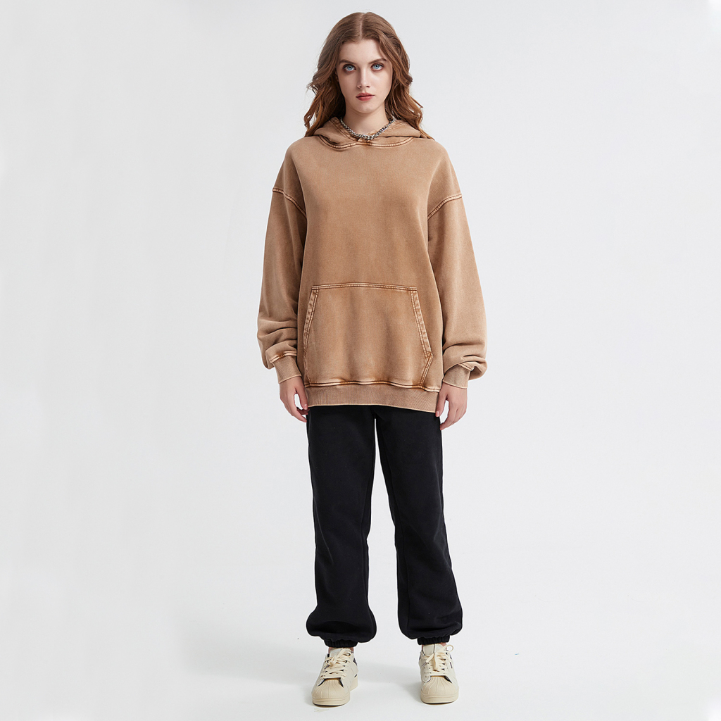 Oversized Snow Wash Hoodie - Print On Demand | HugePOD-6