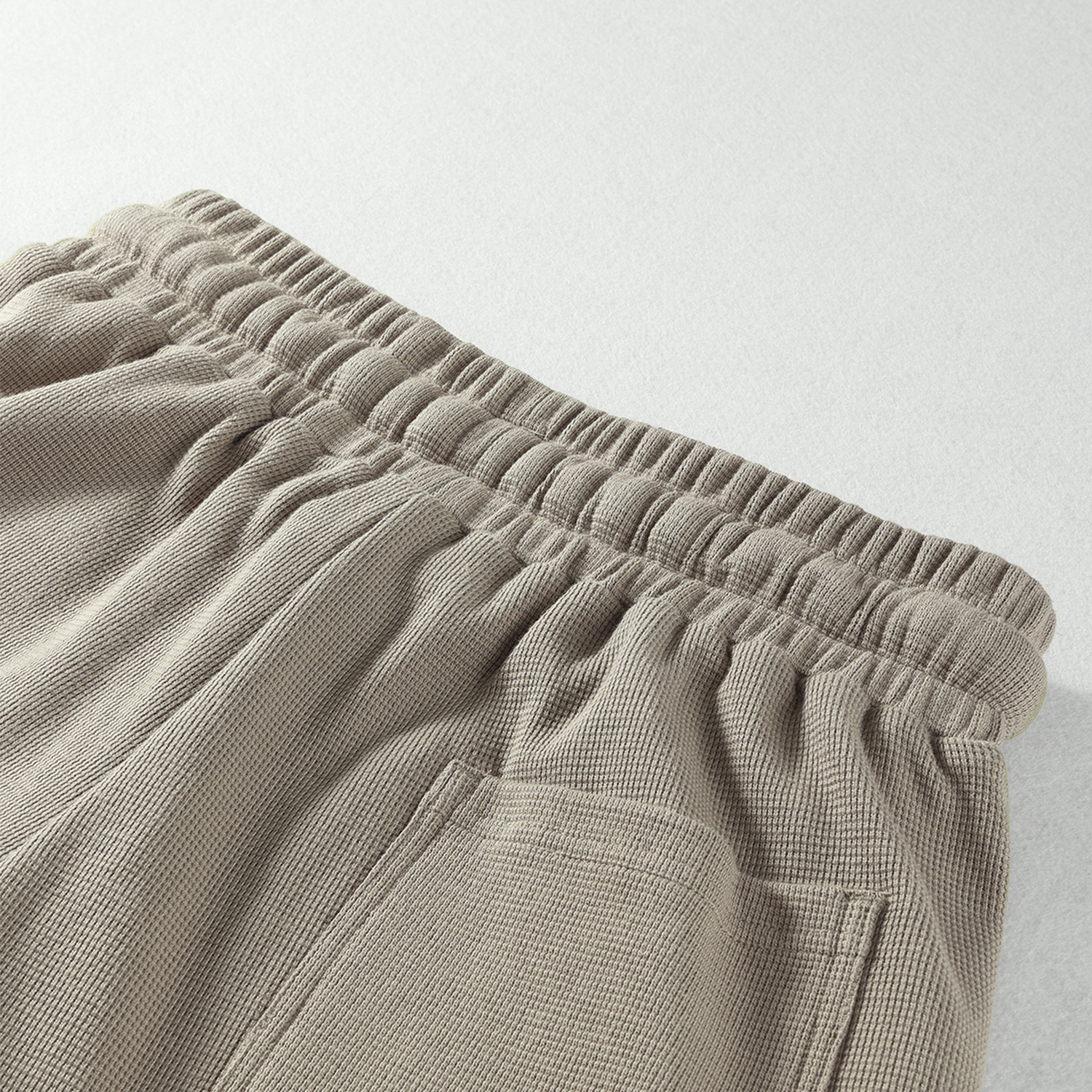 Streetwear 330G Heavyweight Loose-Fit Diamond Waffle Stitch Fabric Shorts - Print On Demand | HugePOD-14