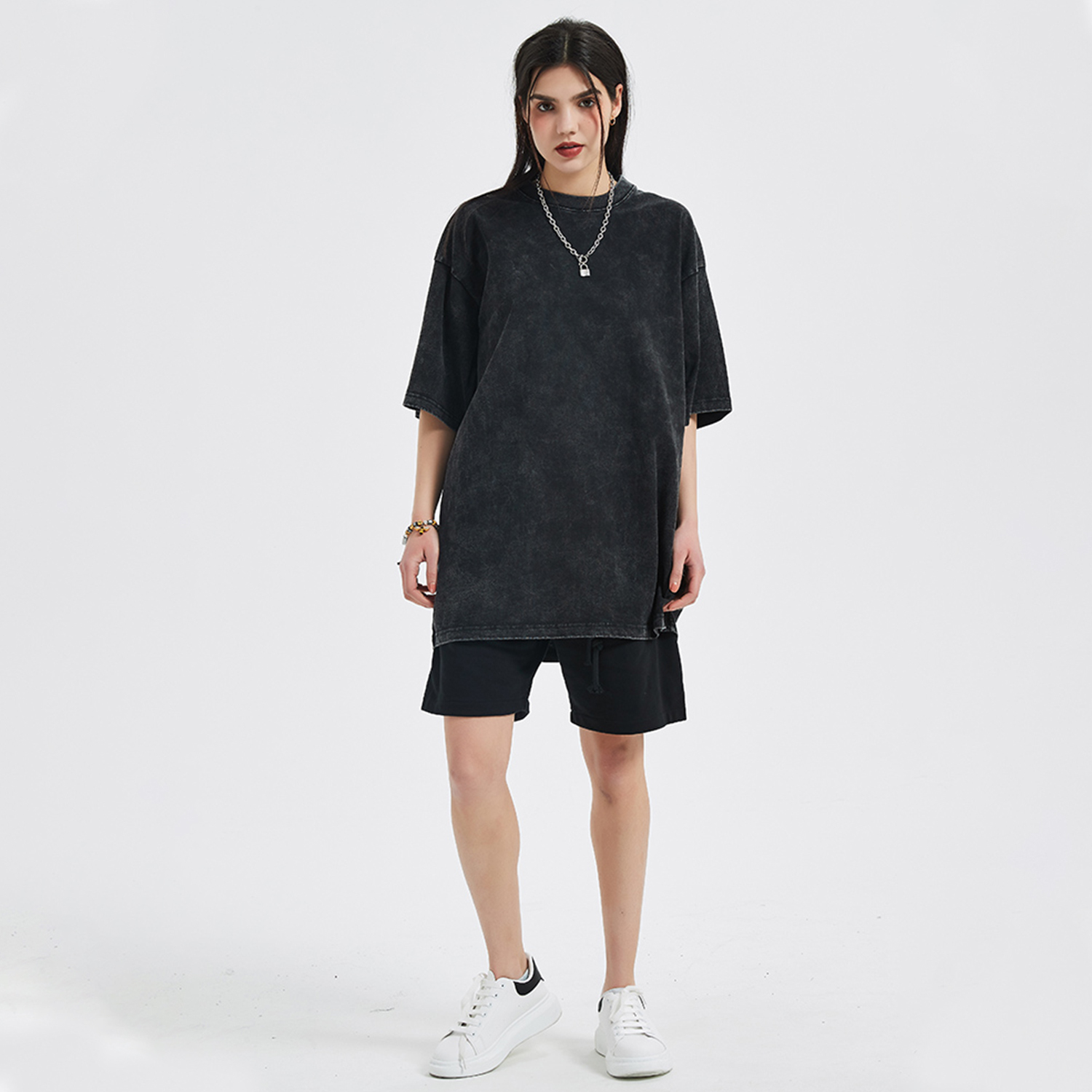 Streetwear Unisex Oversized Snow Wash T-Shirt - Print On Demand | HugePOD-12