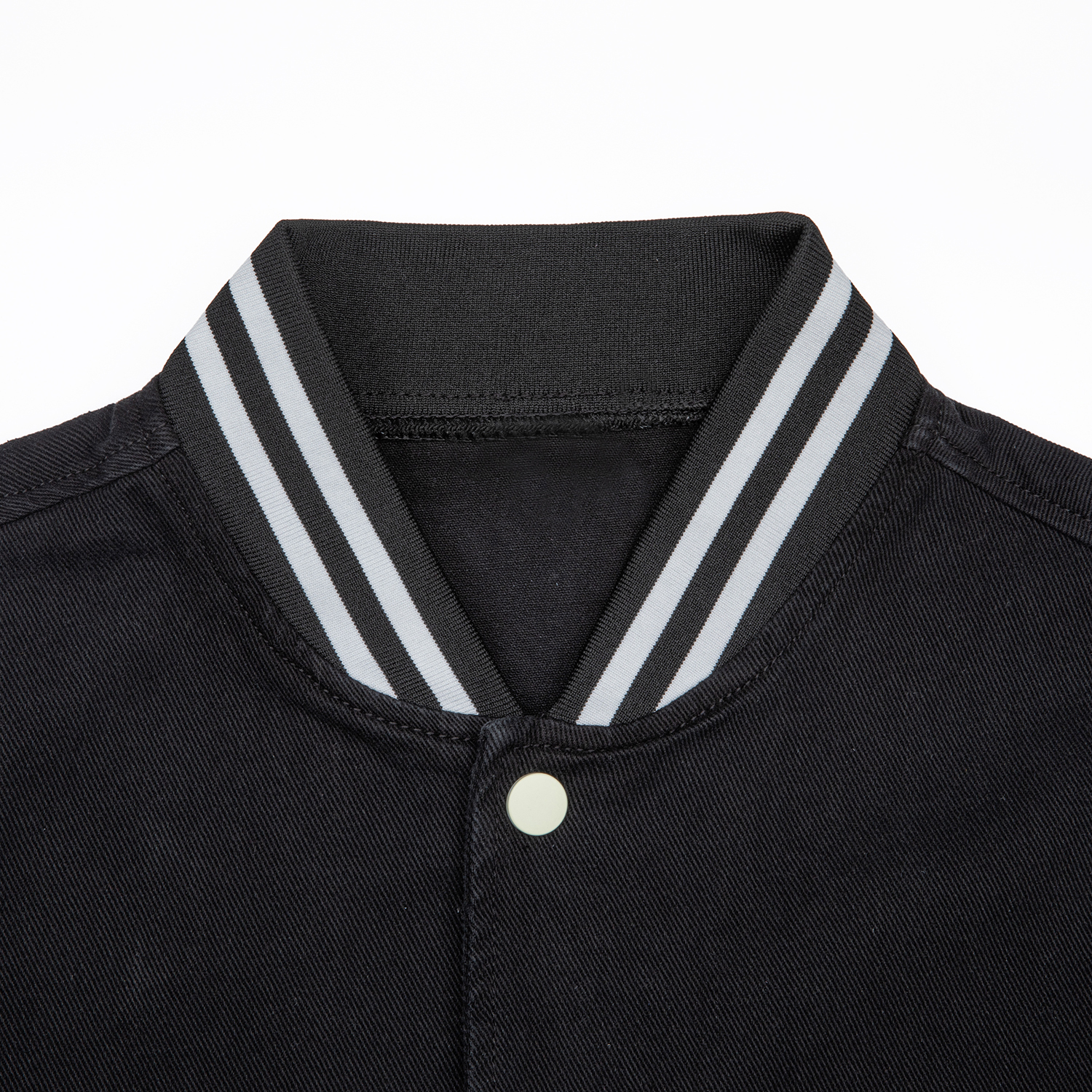Streetwear Unisex Colorblock Denim Bomber Jacket - Print On Demand | HugePOD-4