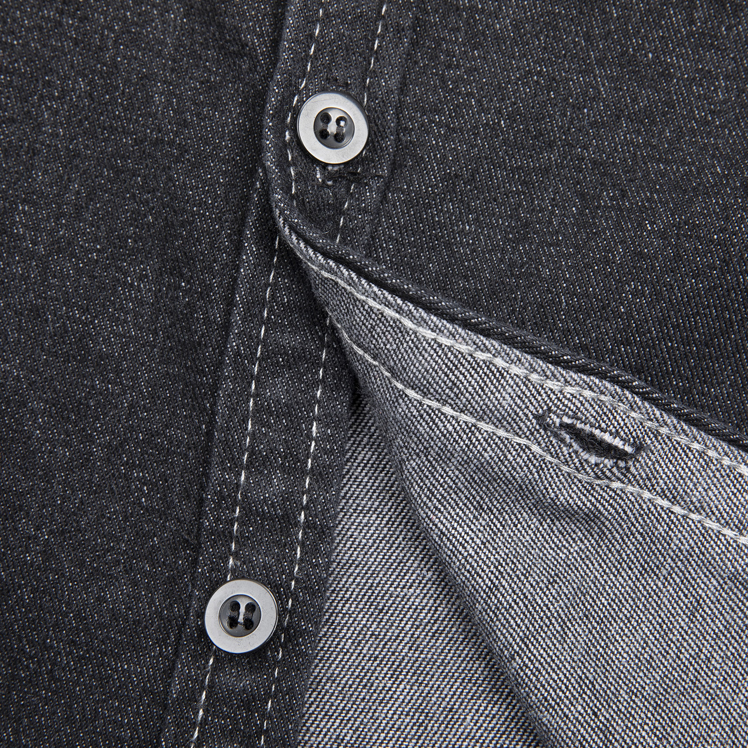 Streetwear Unisex Flap Pocket Denim Shirt - Print On Demand | HugePOD-5