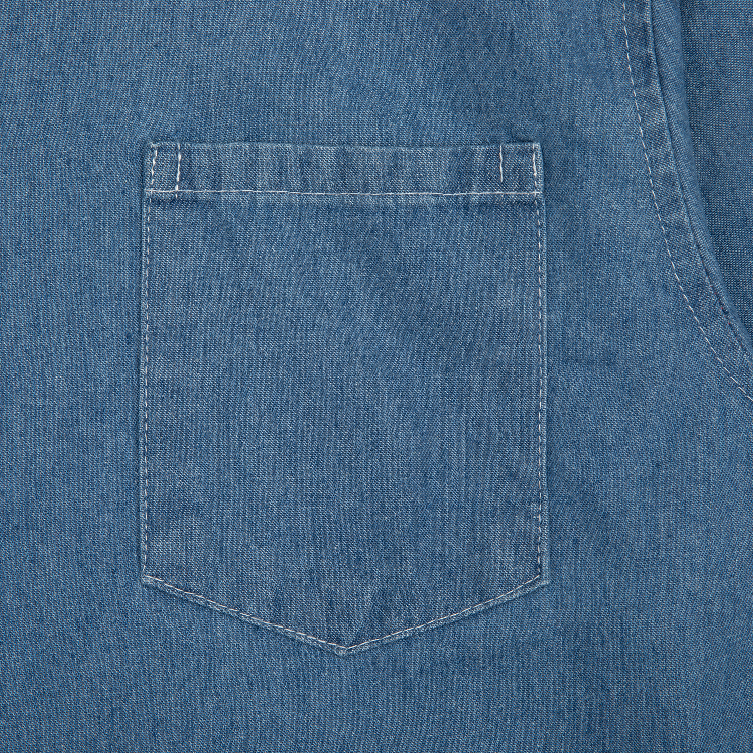 Men's Streetwear Classic Patched Pocket Denim Shirt - Print On Demand | HugePOD-10