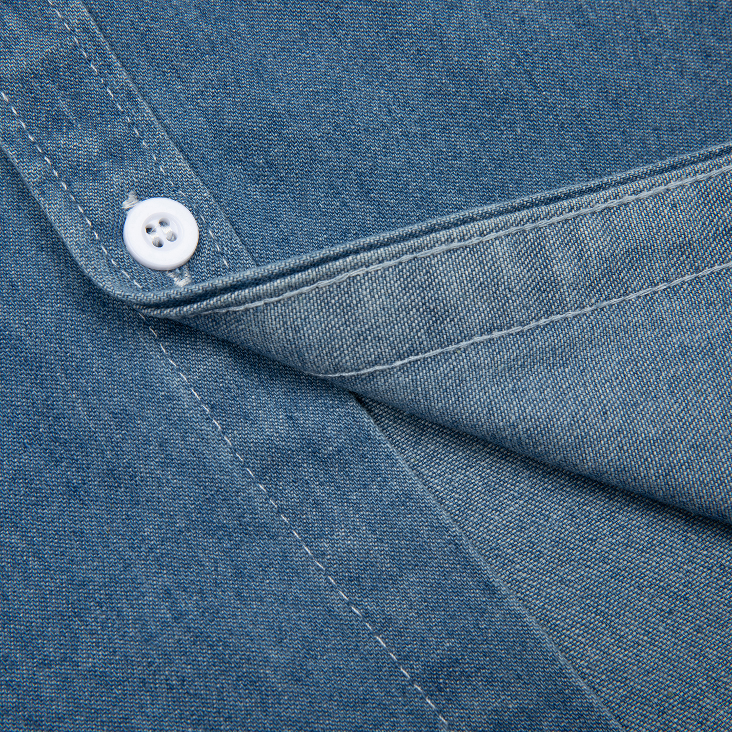 Men's Streetwear Classic Patched Pocket Denim Shirt - Print On Demand | HugePOD-9
