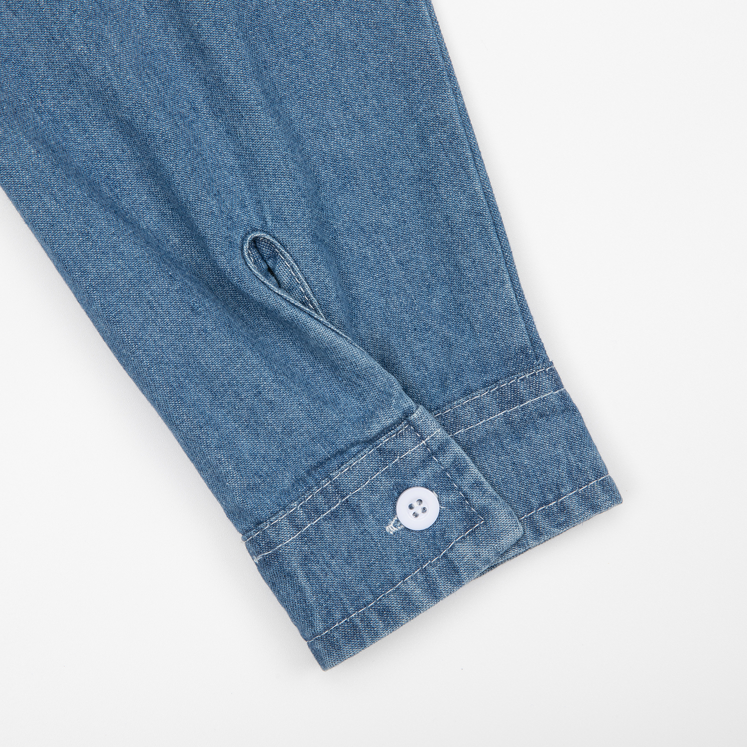 Men's Streetwear Classic Patched Pocket Denim Shirt - Print On Demand | HugePOD-8
