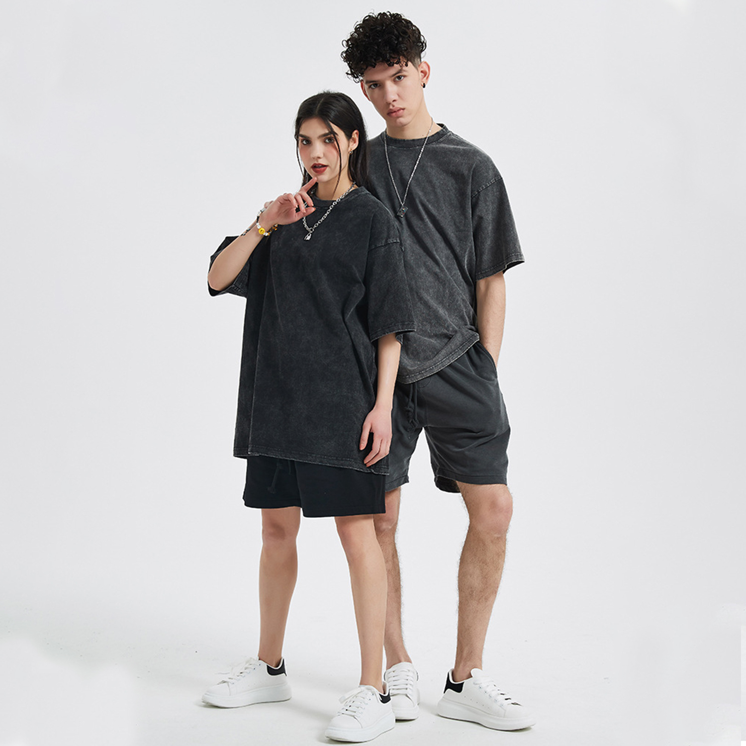 Streetwear Unisex Oversized Snow Wash T-Shirt - Print On Demand | HugePOD-3