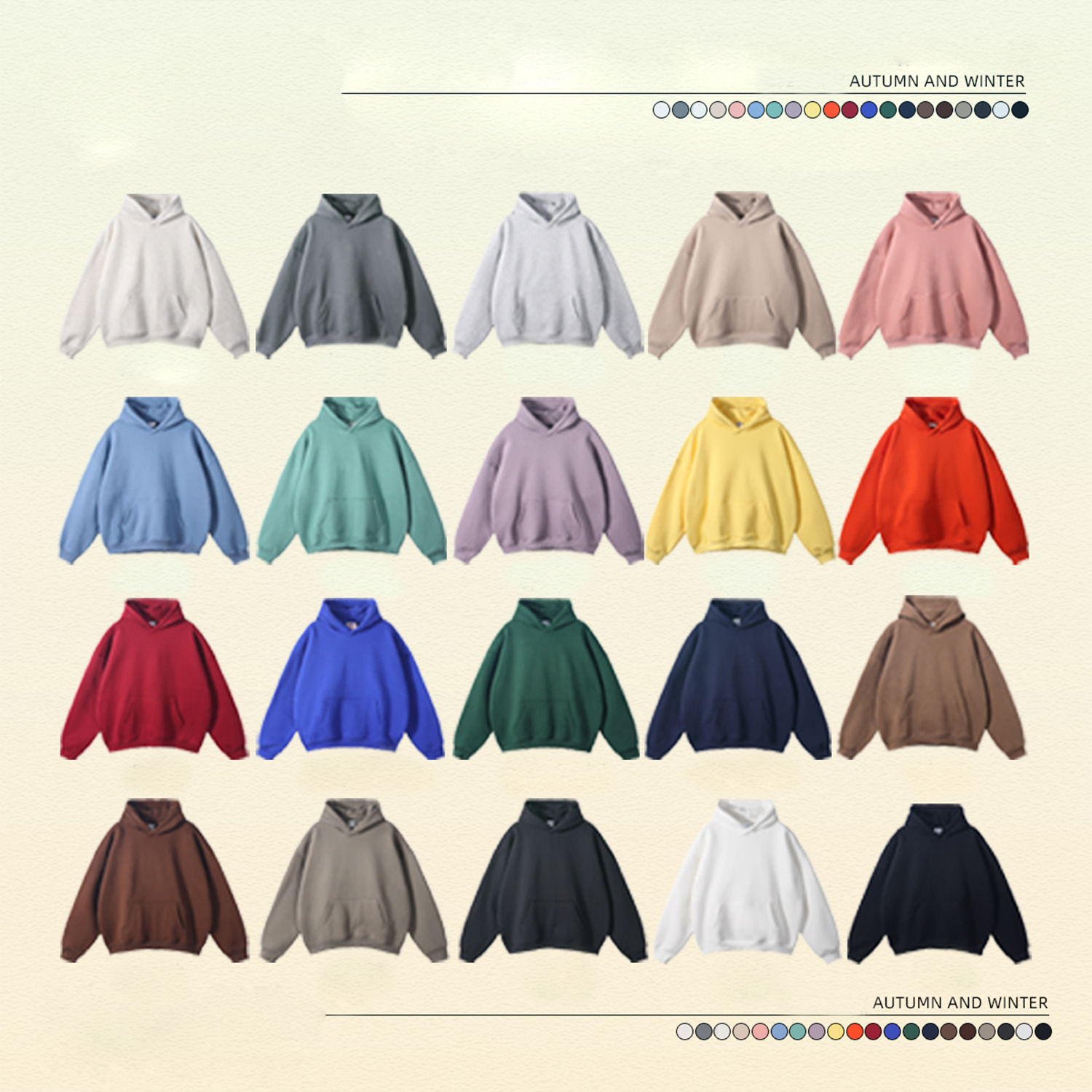 (Gray)Streetwear Unisex Oversized Solid Color Fleece Hoodie-20