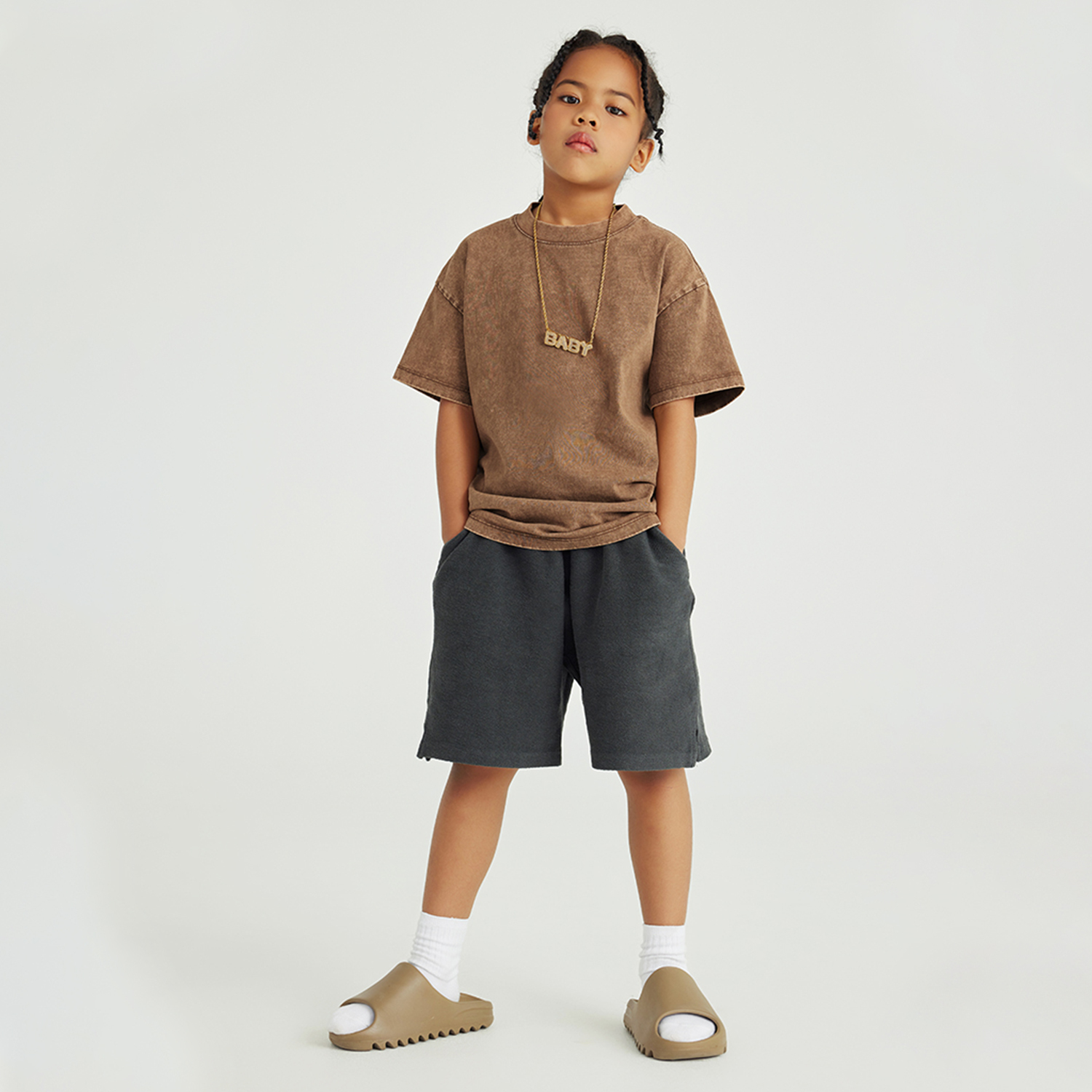 Streetwear Kids American Vintage Washed 100% Cotton T-Shirt - Print On Demand | HugePOD-1