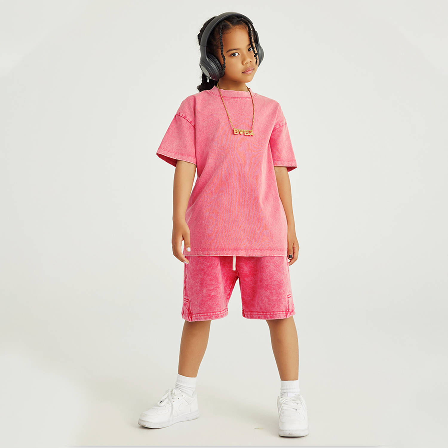 Streetwear Kids American Vintage Washed 100% Cotton T-Shirt - Print On Demand | HugePOD-6