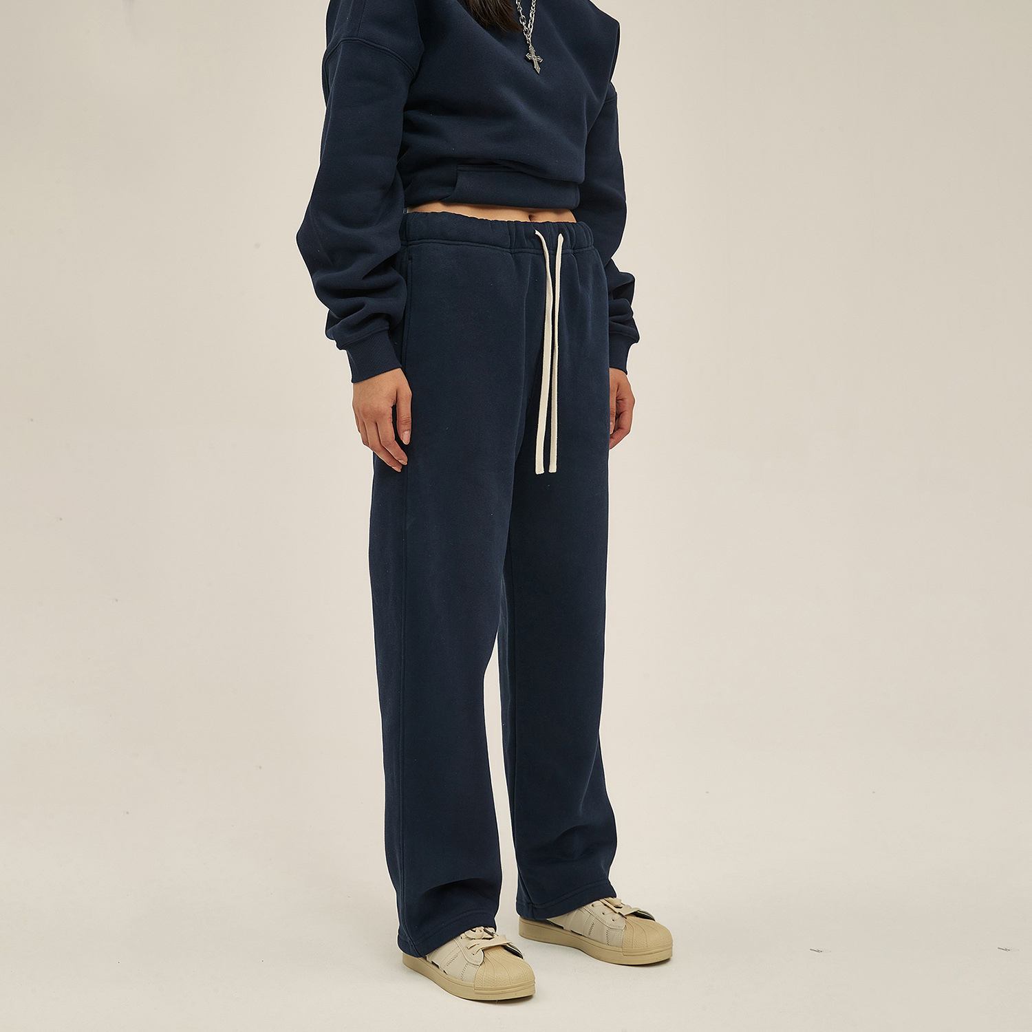 Streetwear Unisex Solid Color Fleece Straight Leg Pants - Print On Demand | HugePOD-29
