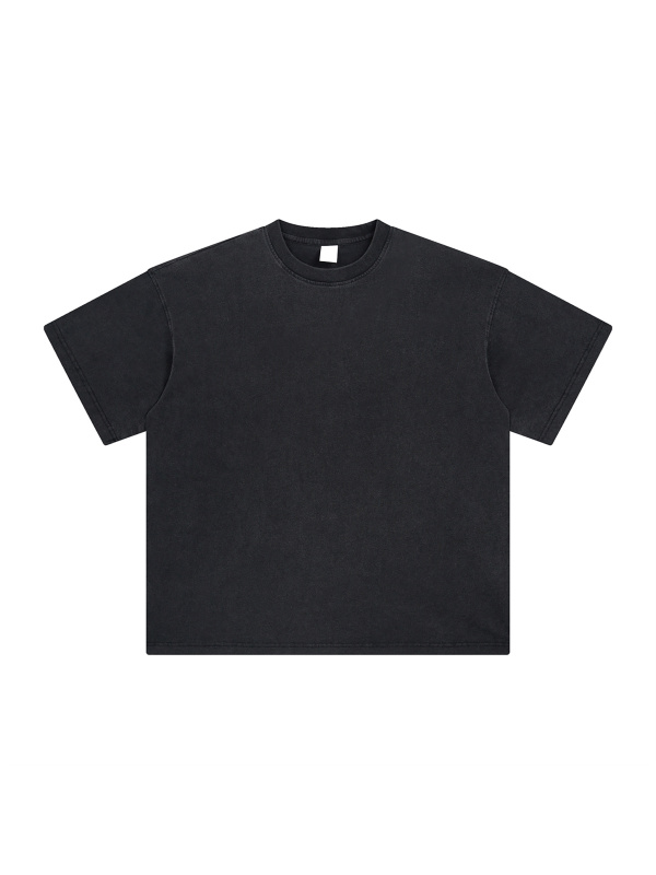 Streetwear Unisex Drop Shoulder Stone Wash T-Shirt - Print on Demand | HugePOD