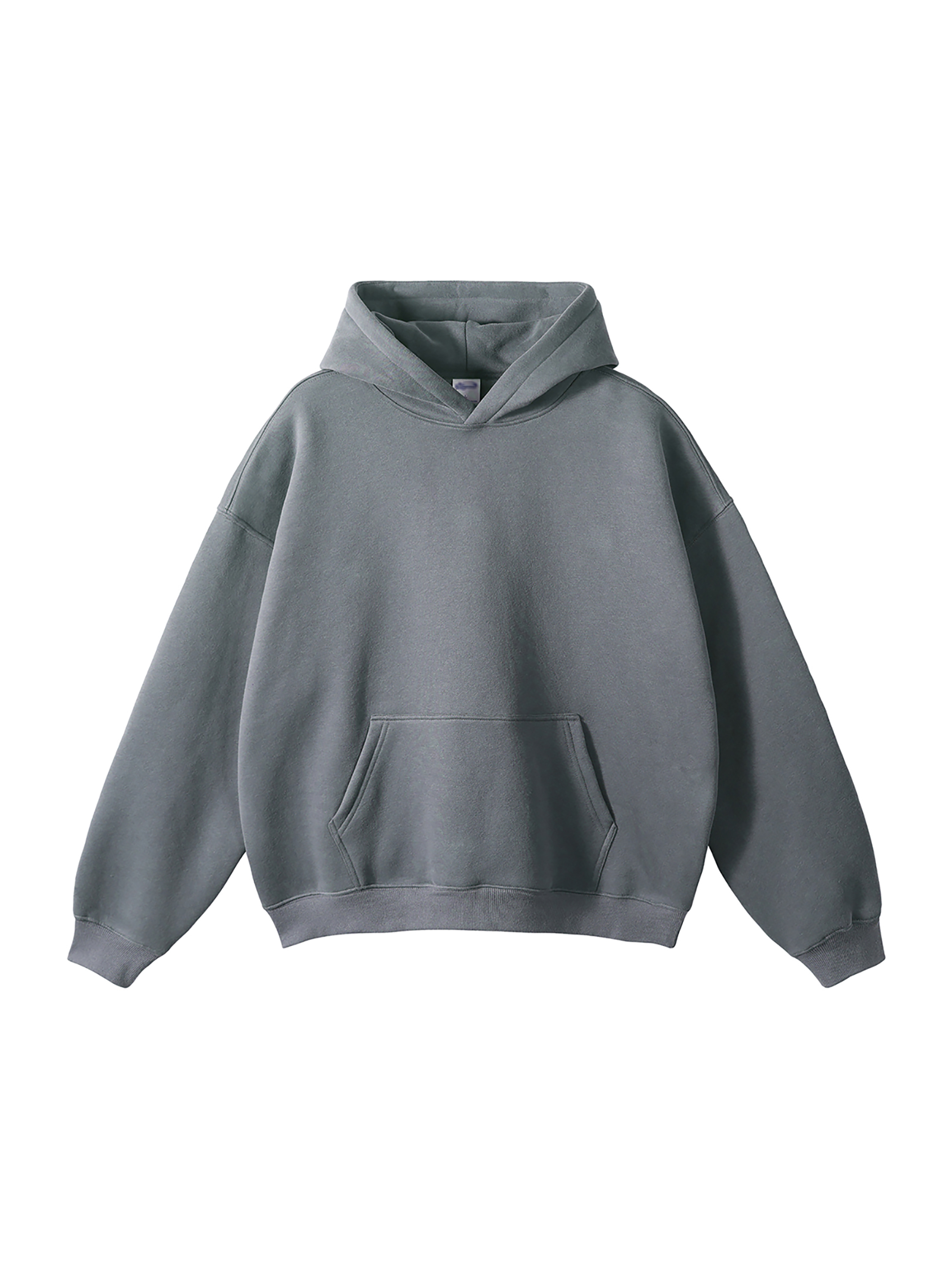 Streetwear Unisex Oversized Solid Color Fleece Hoodie - Thumbnail Image