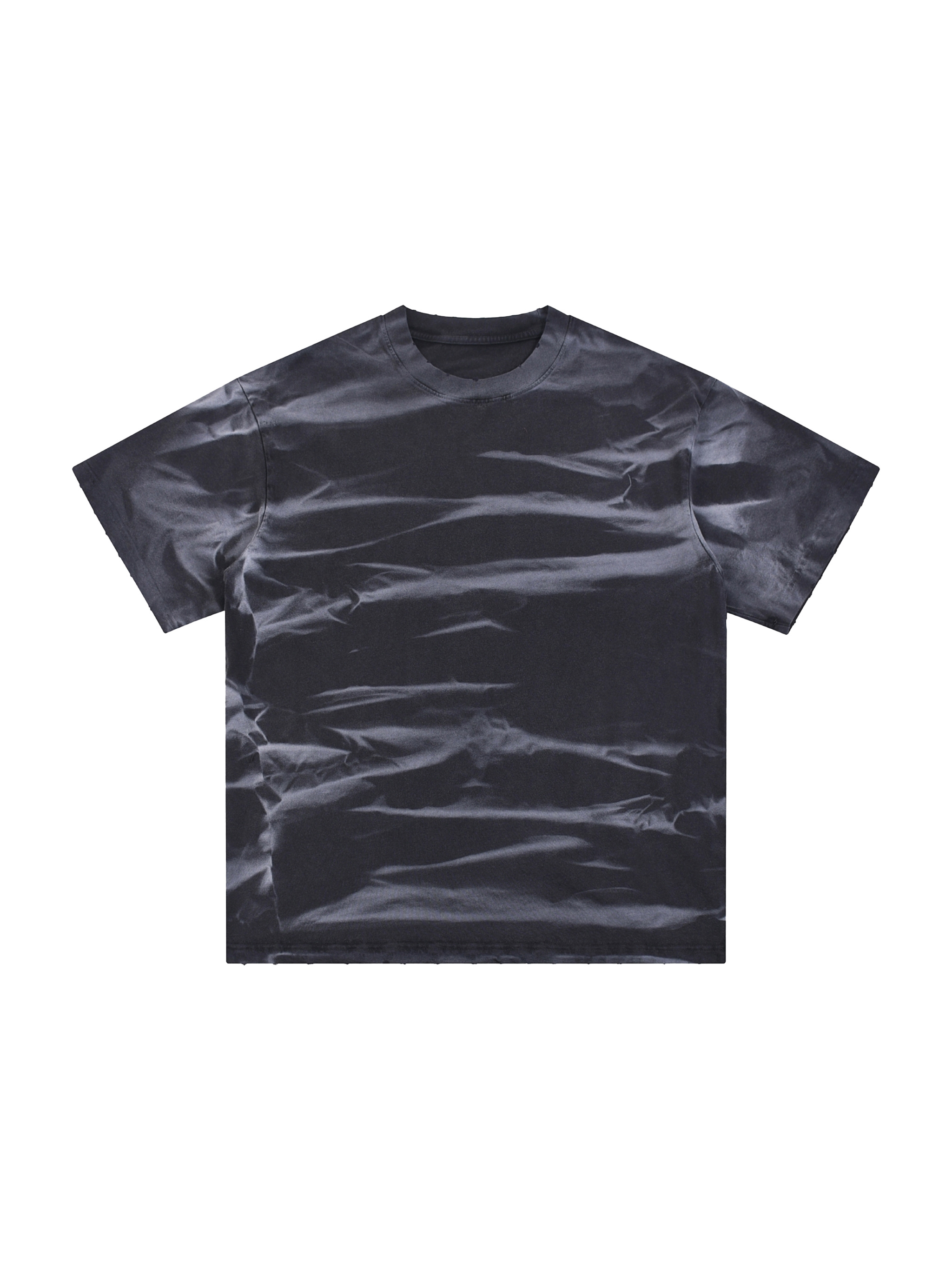 Irregular Stripe Monkey Washed Drop Shoulder T-Shirt - 250 GSM