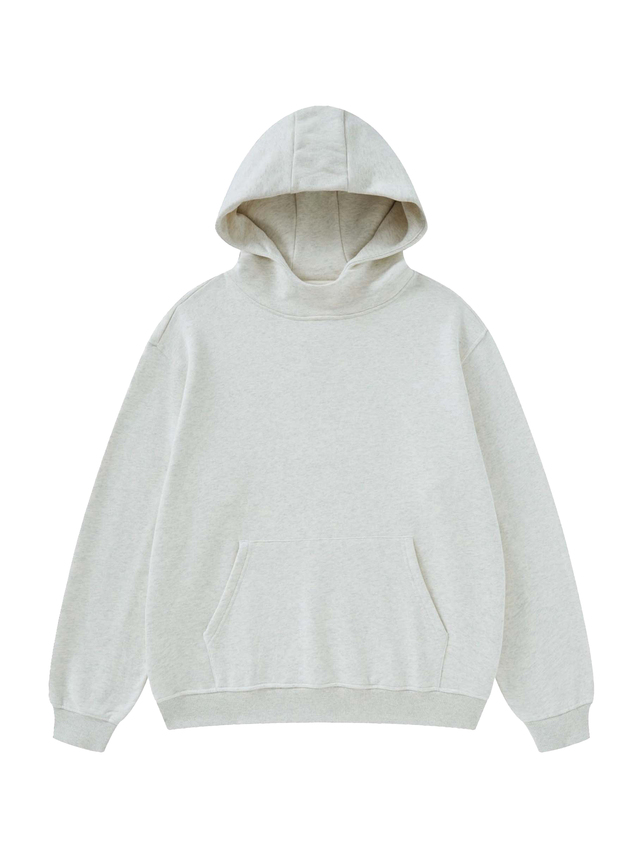 Cowl Neck Streetwear Solid Color Fleece Hoodie - 385 GSM