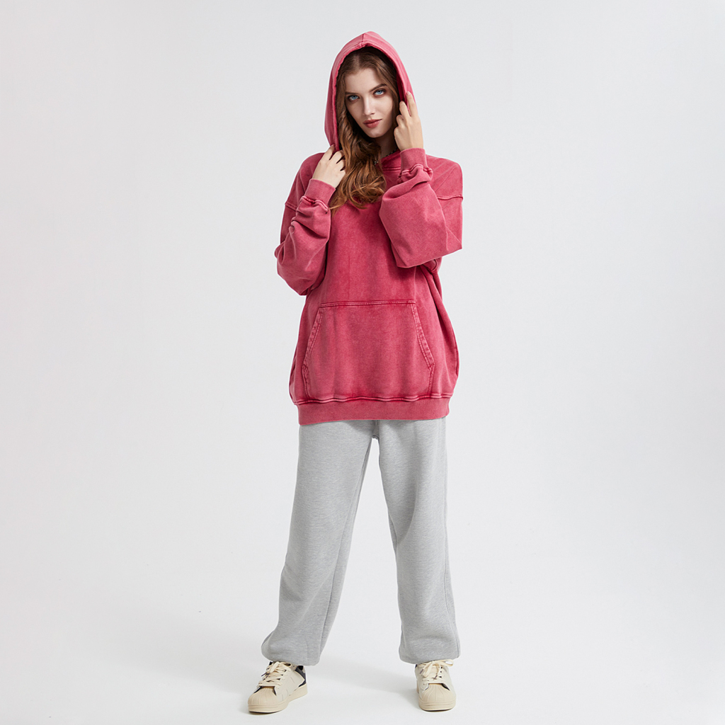 Oversized Snow Wash Hoodie - Print On Demand | HugePOD-8