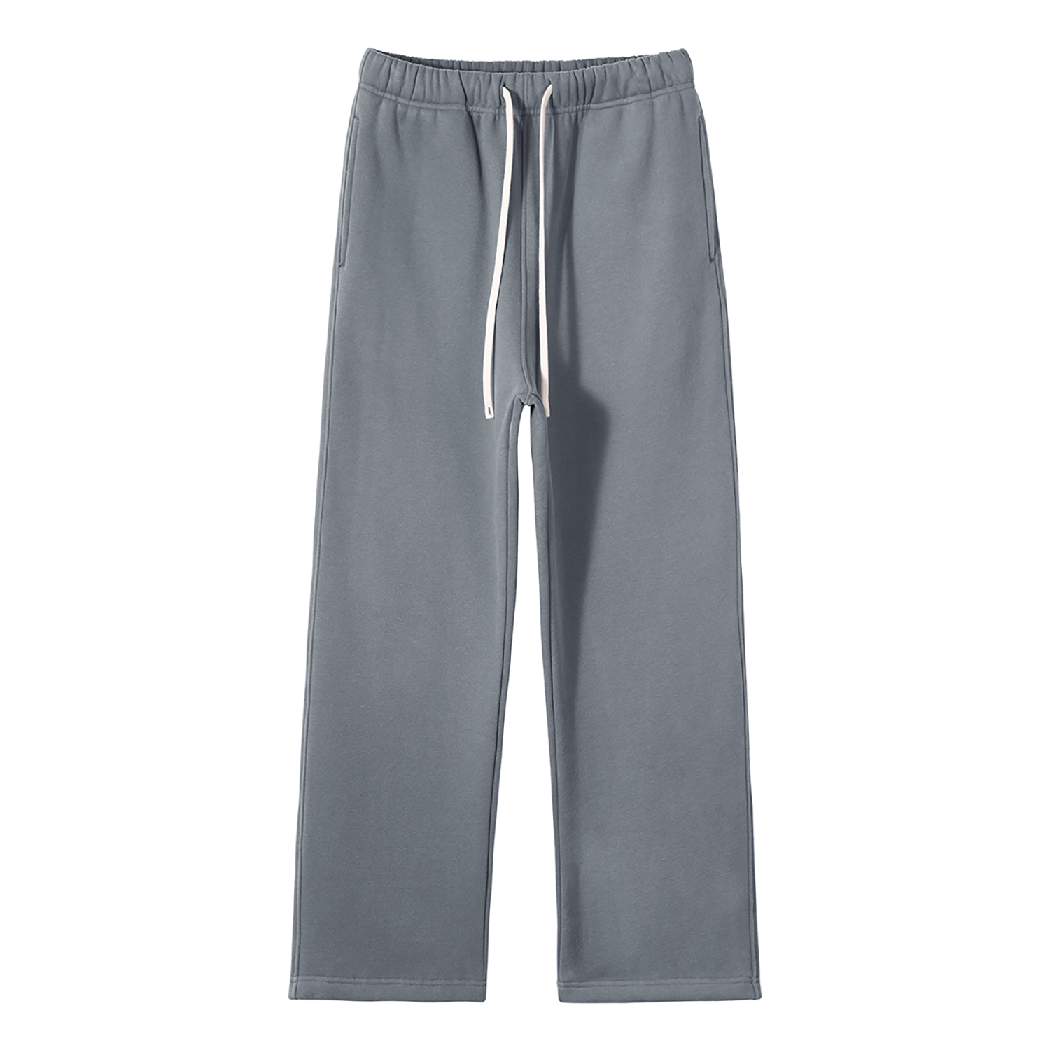 Streetwear Unisex Solid Color Fleece Straight Leg Pants - Print On Demand | HugePOD-16