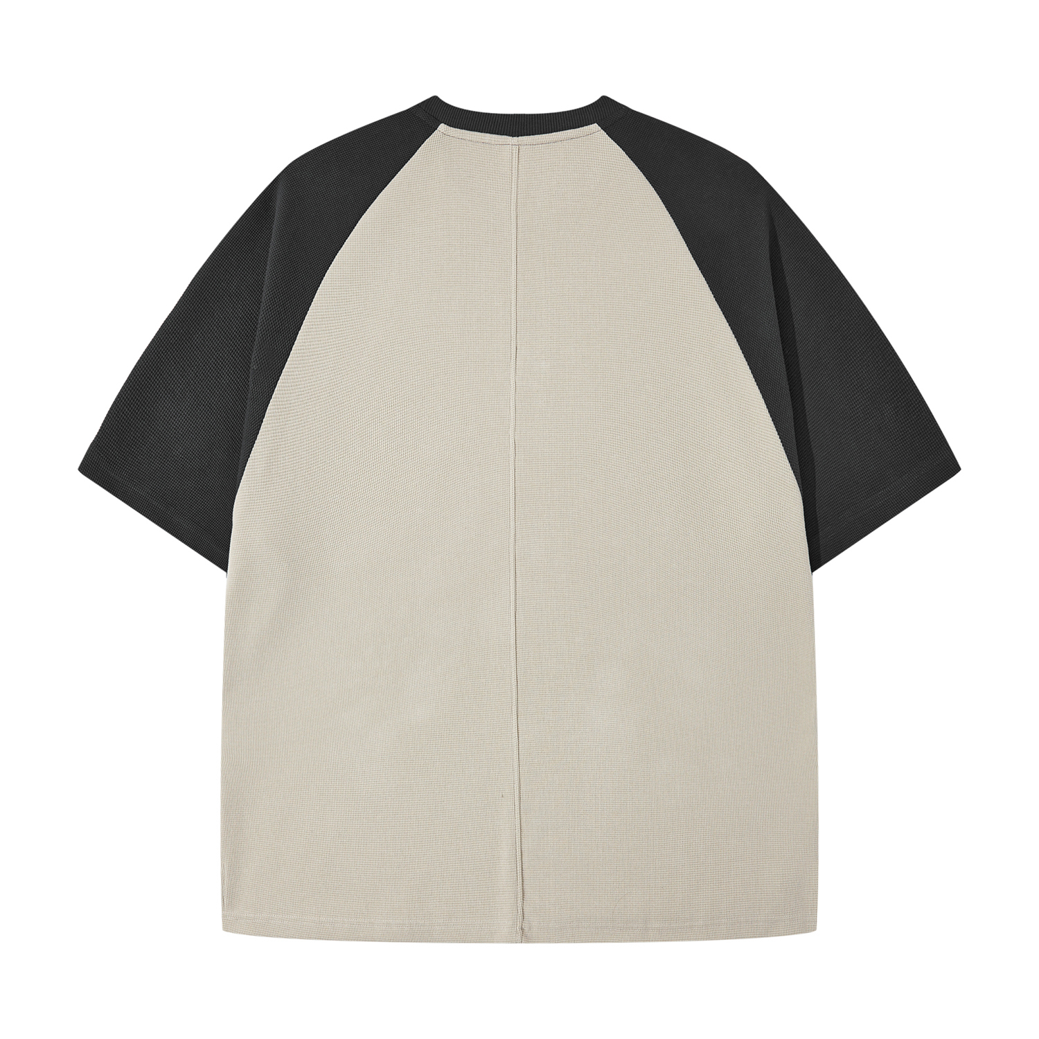 Streetwear 365G Heavyweight Color Block Loose-Fit Waffle Stitch Fabric T-Shirt - Print On Demand | HugePOD-6