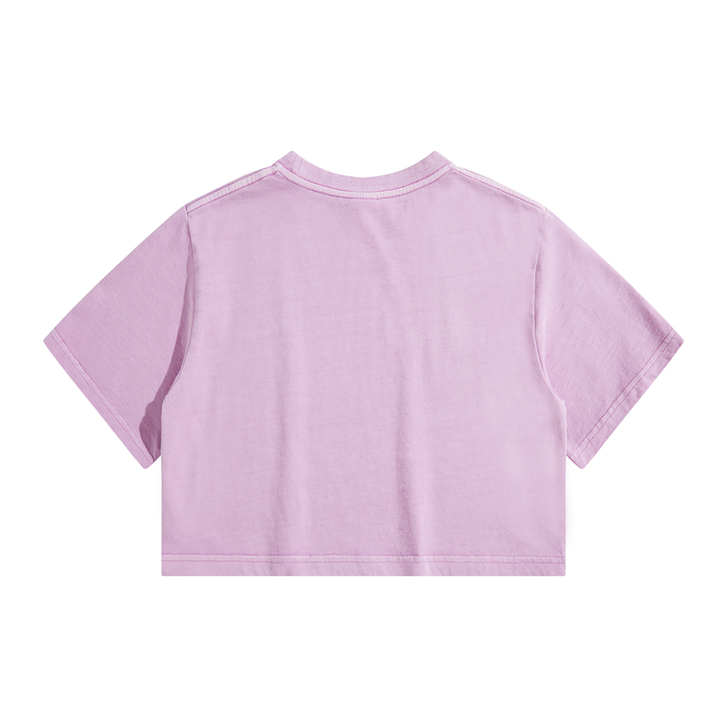 Streetwear Women's Solid Color Washed Crop Top - Print On Demand | HugePOD-5