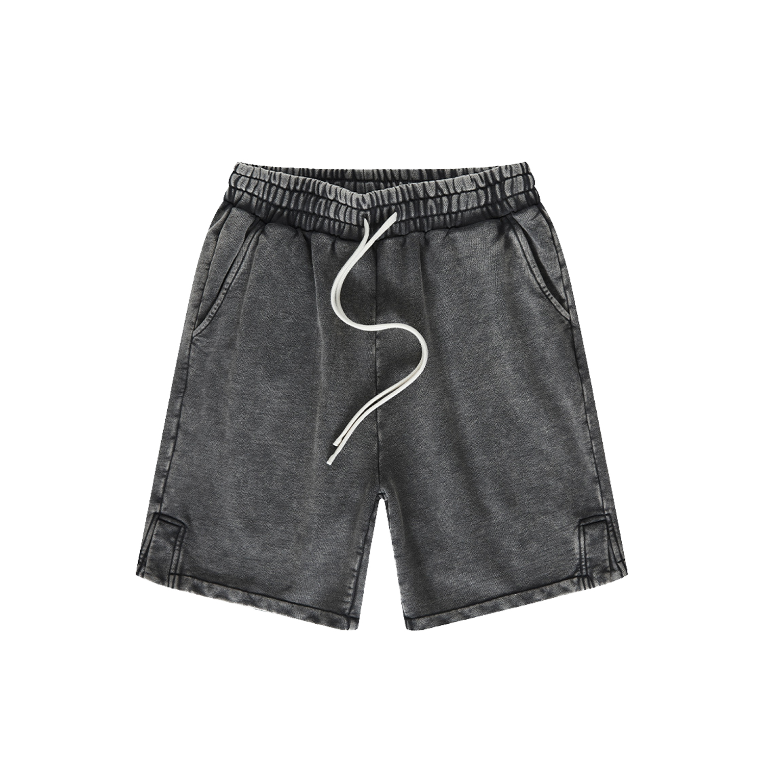 Streetwear Kids Heavyweight Vintage Washed 100% Cotton Shorts - Print On Demand | HugePOD-12