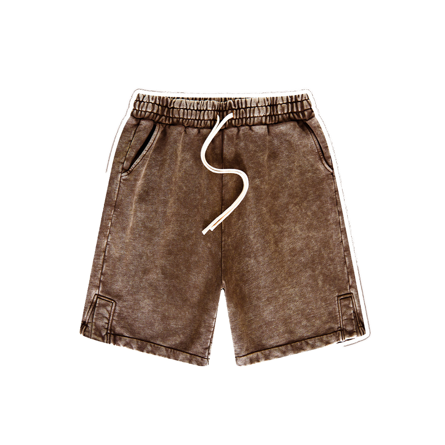 Streetwear Kids Heavyweight Vintage Washed 100% Cotton Shorts - Print On Demand | HugePOD-11