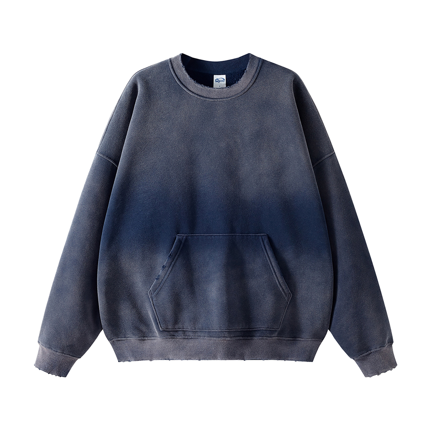 Streetwear Gradient Washed Effect Pullover - Print On Demand-13
