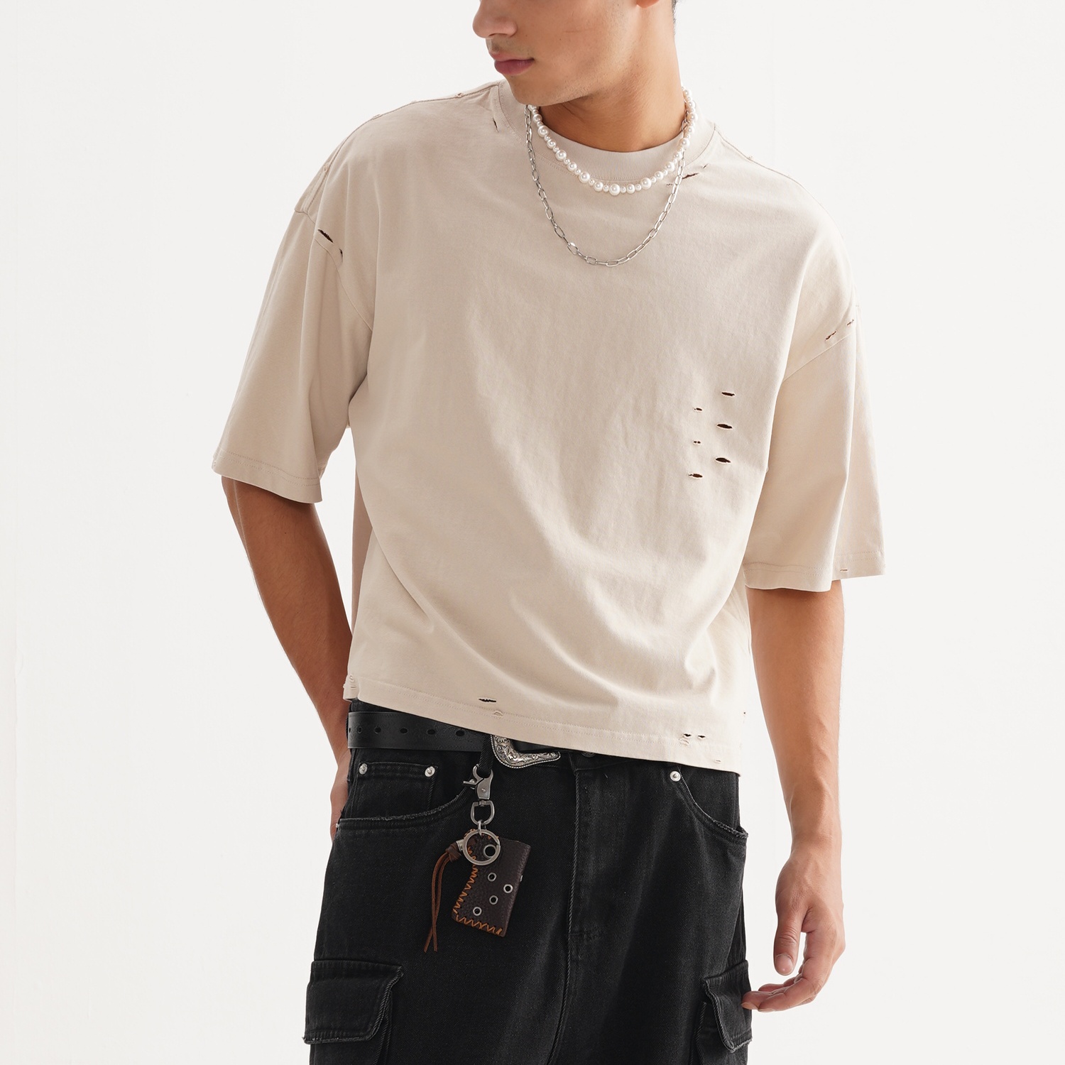 Classic Frayed Boxy Tee - 250 GSM