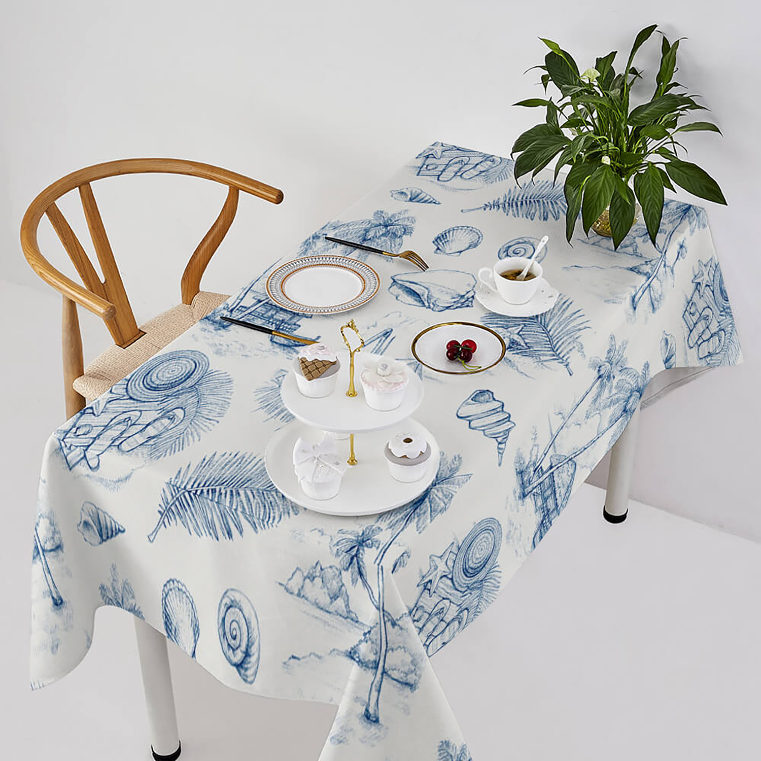 Custom All-Over Print Rectangular Linen Tablecloth | HugePOD-7