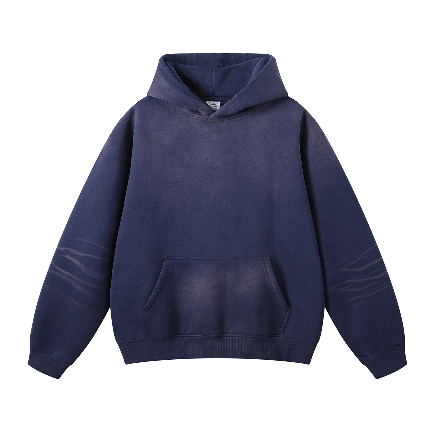 Streetwear Monkey Washed Dyed Fleece Royal Blue Hoodie | Dropshipping-6