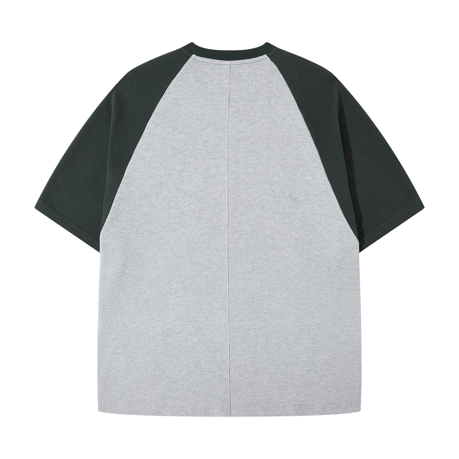 Streetwear 365G Heavyweight Color Block Loose-Fit Waffle Stitch Fabric T-Shirt - Print On Demand | HugePOD-4