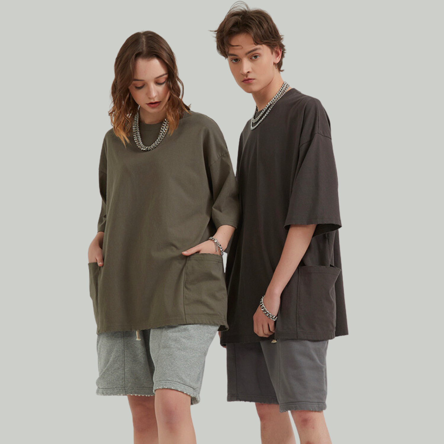 Streetwear Unisex Side Pockets T-shirt - Print On Demand | HugePOD-1