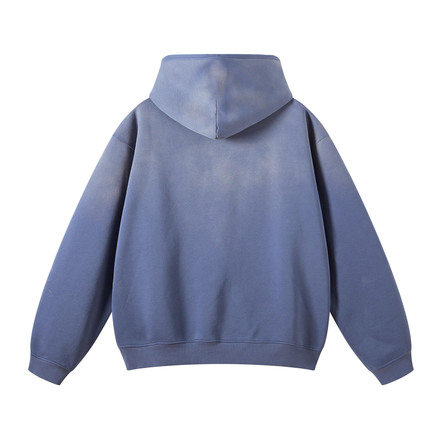 (Denim Blue)Streetwear Monkey Washed Dyed Fleece Hoodie | Dropshipping-7