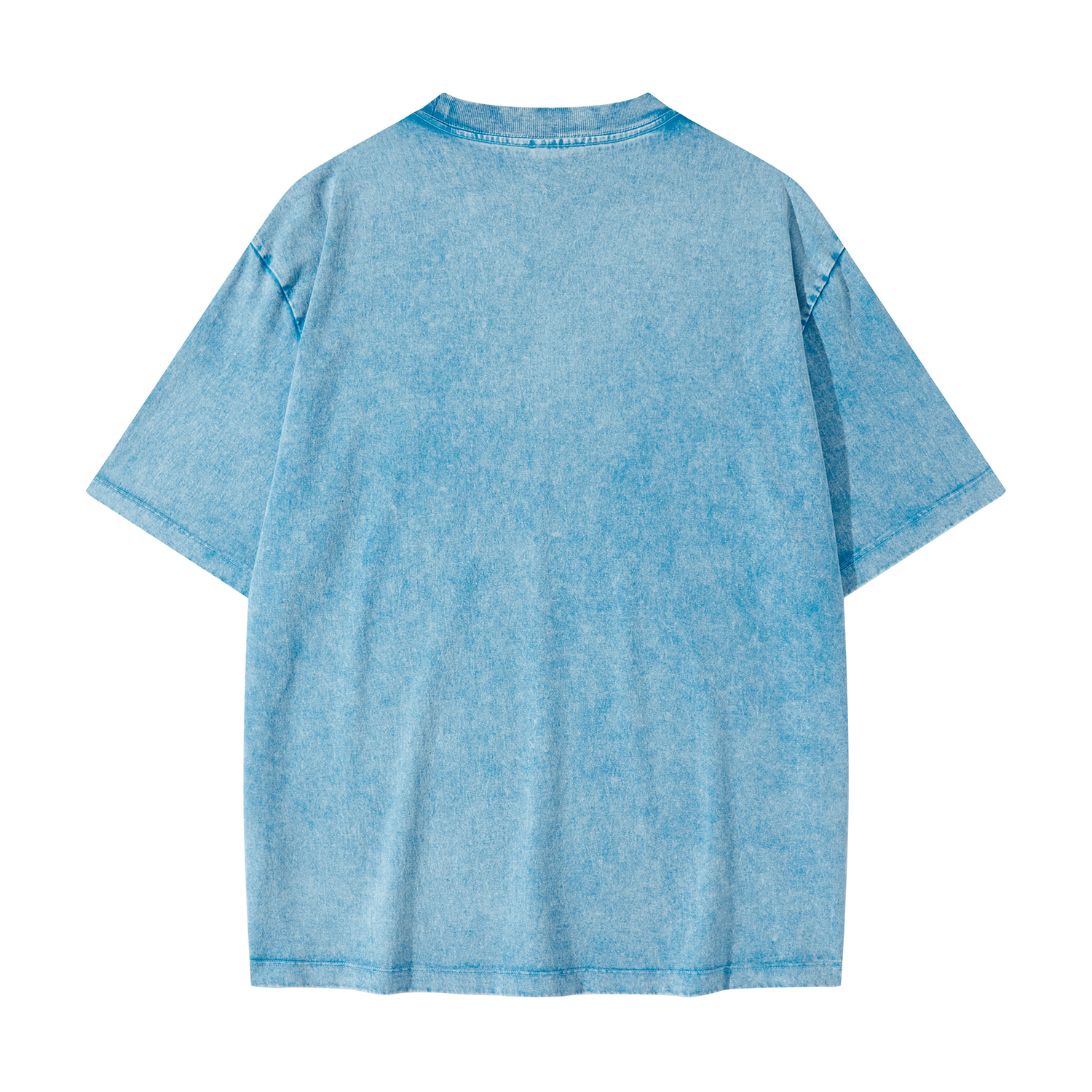 Streetwear American Vintage Waxed Dyed Washed Heavyweight 100% Cotton T-Shirt | HugePOD-8