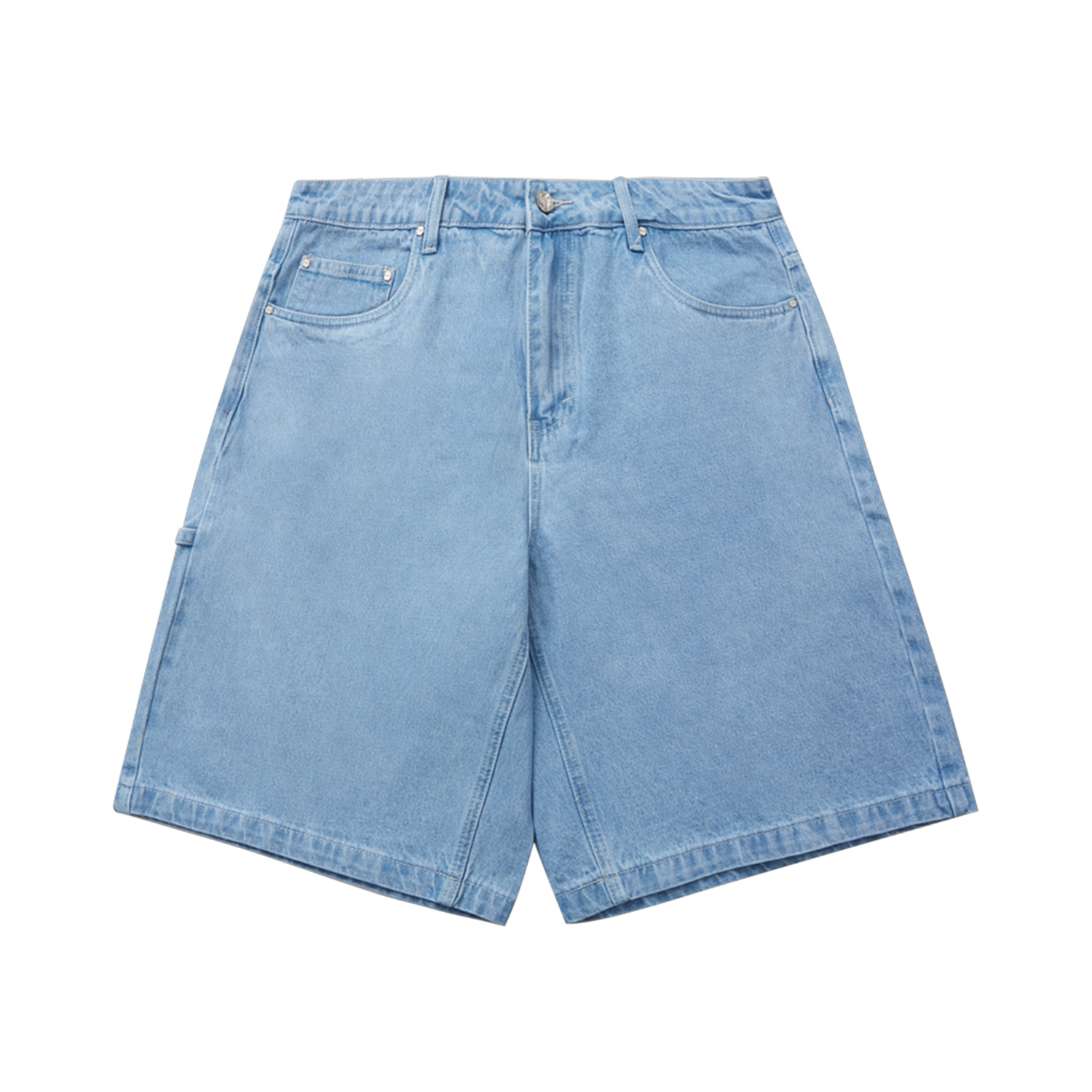 Streetwear Unisex Vintage Loose-Fit Straight Cut Distressed Washed  Denim Shorts - Print On Demand | HugePOD-5