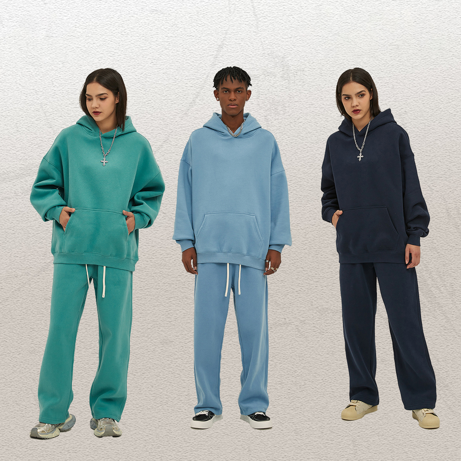 Streetwear Oversized Solid Color Fleece Hoodie | Dropshipping-20