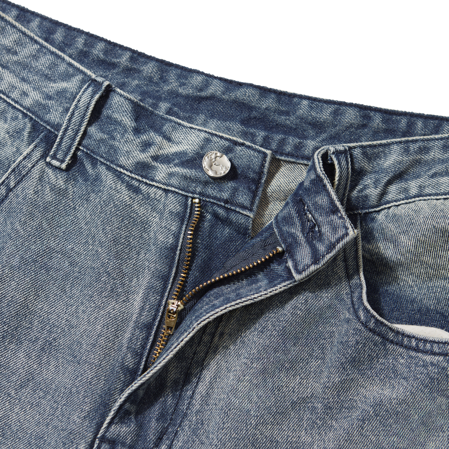 Streetwear Distressed Splatter Washed Wide-Legged Denim Jeans | HugePOD-8