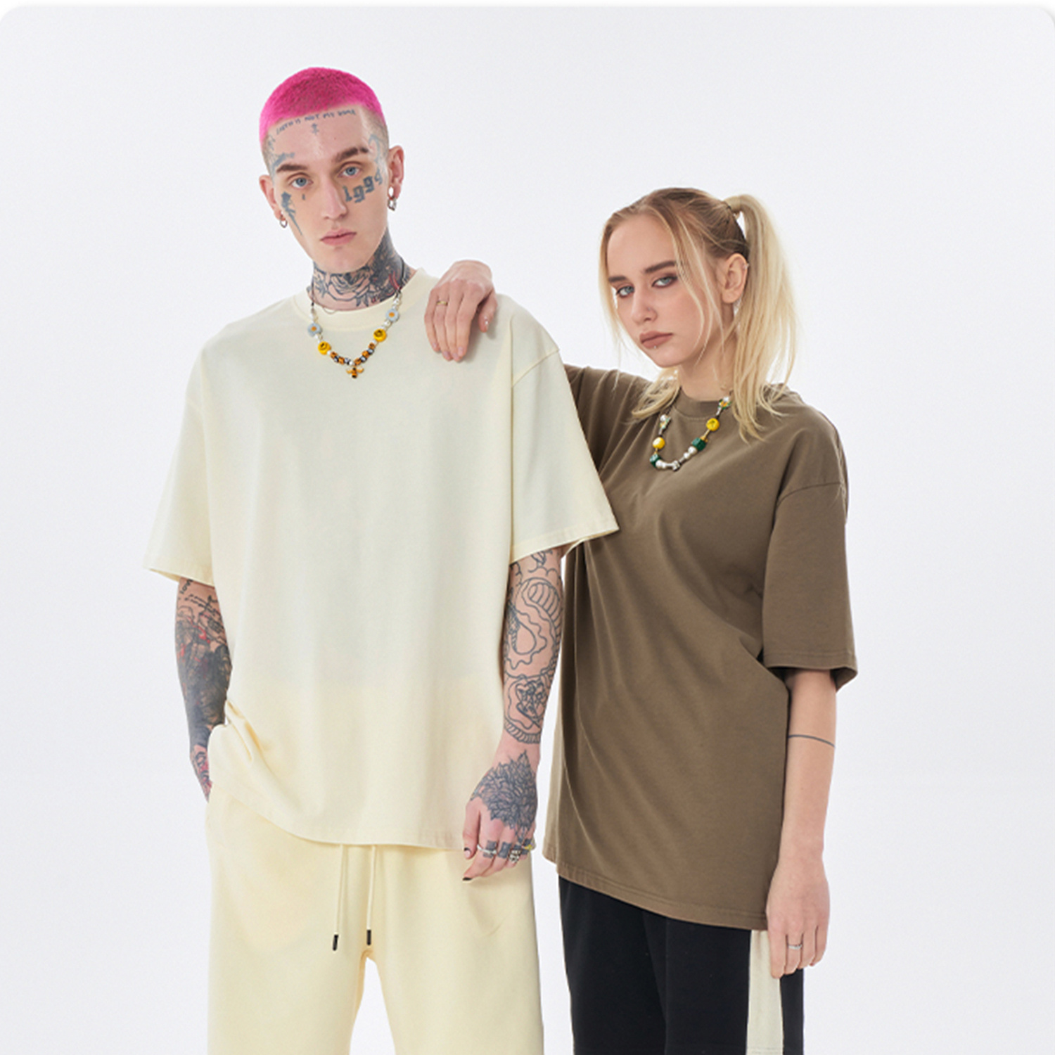 Streetwear Unisex  Earth Tone Loose Fit FOG 100% Cotton T-Shirt | HugePOD