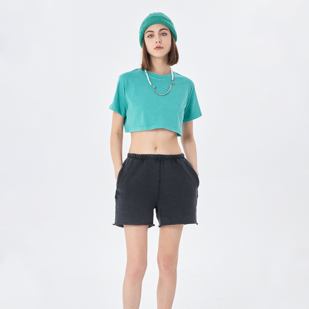 Streetwear Women's Washed Crop Top - Print On Demand | HugePOD-5
