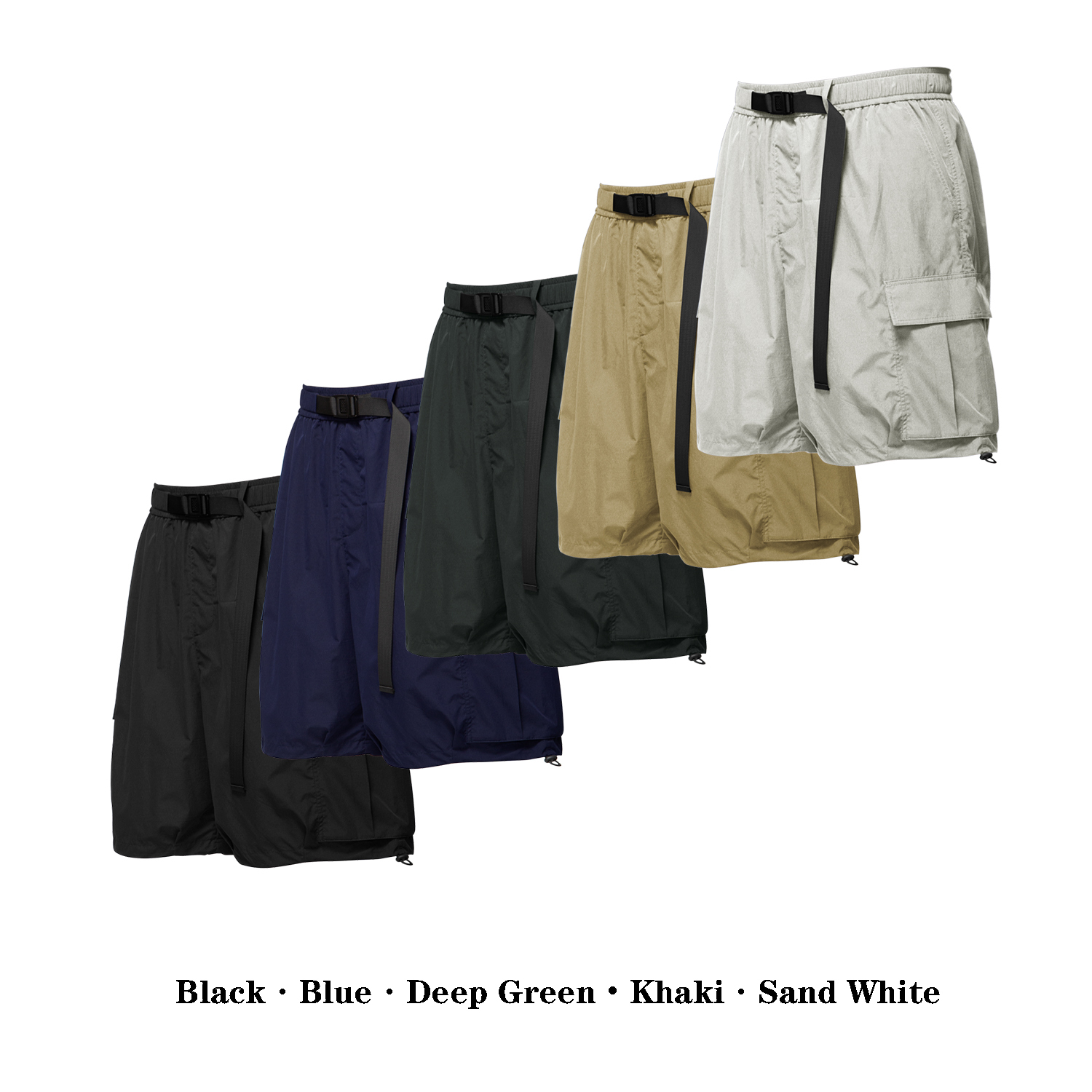 Streetwear Unisex Solid Color Loose-Fit Cargo Shorts - Print On Demand | HugePOD-19