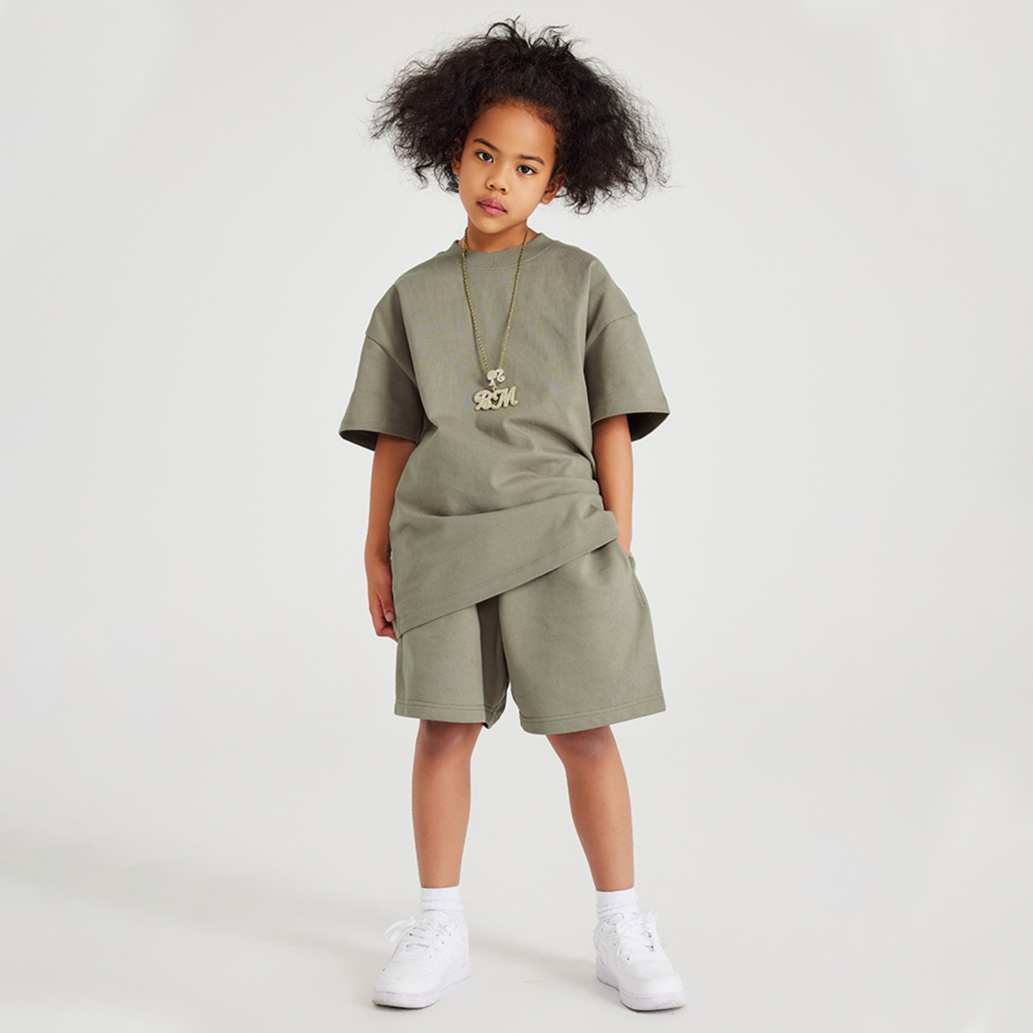 Streetwear Kids Heavyweight Earth Tone FOG 100% Cotton T-Shirt - Print On Demand | HugePOD-12