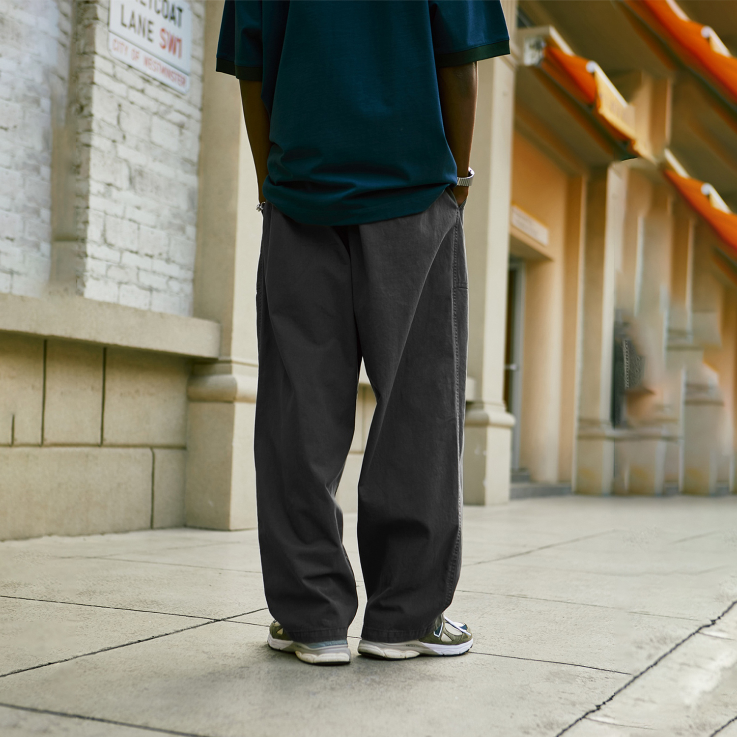 Streetwear Unisex Solid Color Wide-Legged Pants - Print On Demand | HugePOD-5