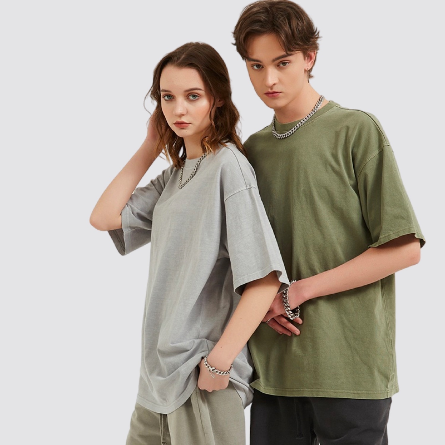 Streetwear Unisex Drop Shoulder Stone Wash T-Shirt - Print on Demand | HugePOD-1