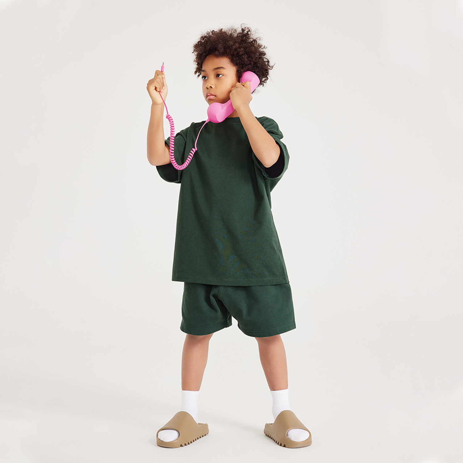 Streetwear Kids Heavyweight 425G Earth Tone FOG 100% Cotton Shorts - Print On Demand | HugePOD-10