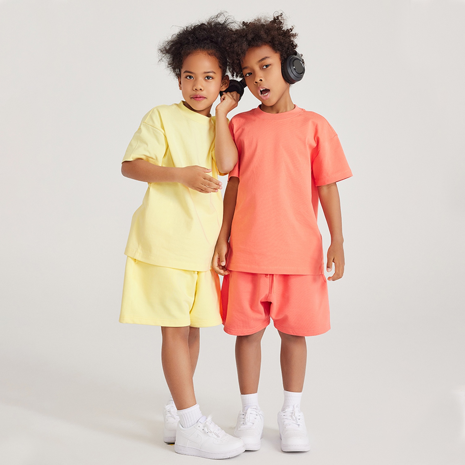 Streetwear Kids Heavyweight Earth Tone FOG 100% Cotton T-Shirt - Print On Demand | HugePOD-3