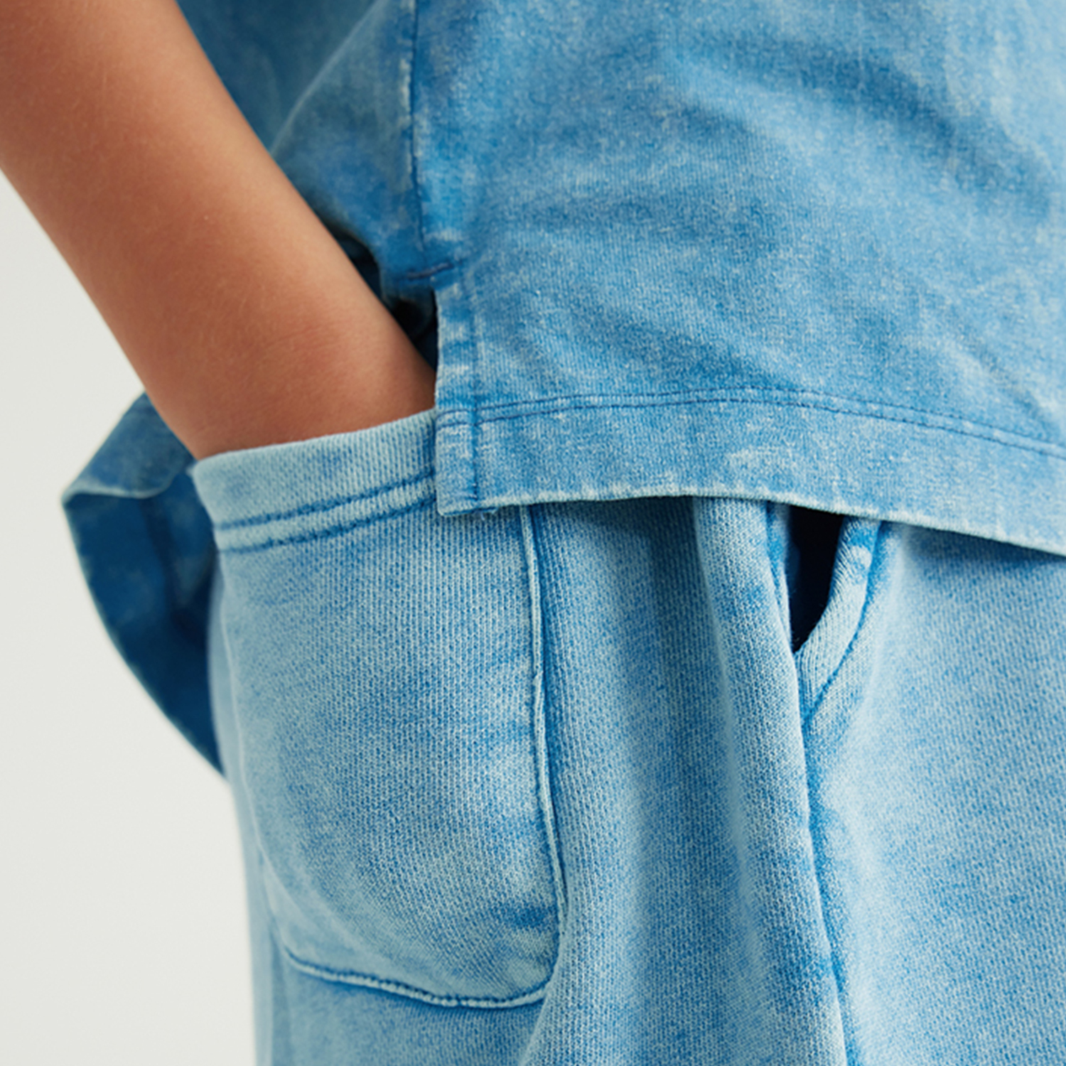 Streetwear Kids Heavyweight Vintage Washed 100% Cotton Shorts - Print On Demand | HugePOD-16