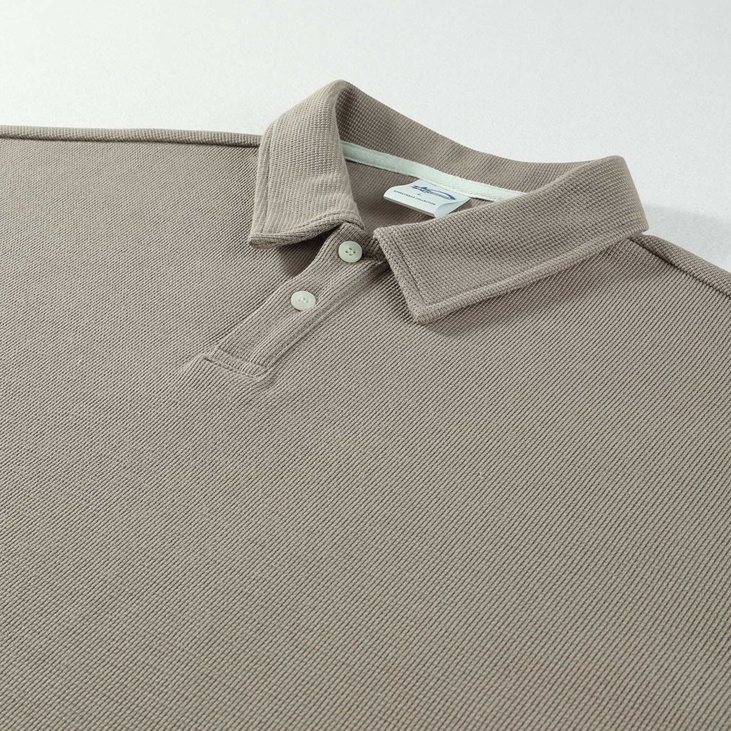 Streetwear Heavyweight 330G Collared Split Diamond Waffle Stitch Fabric Polo Shirt - Print On Demand | HugePOD-11